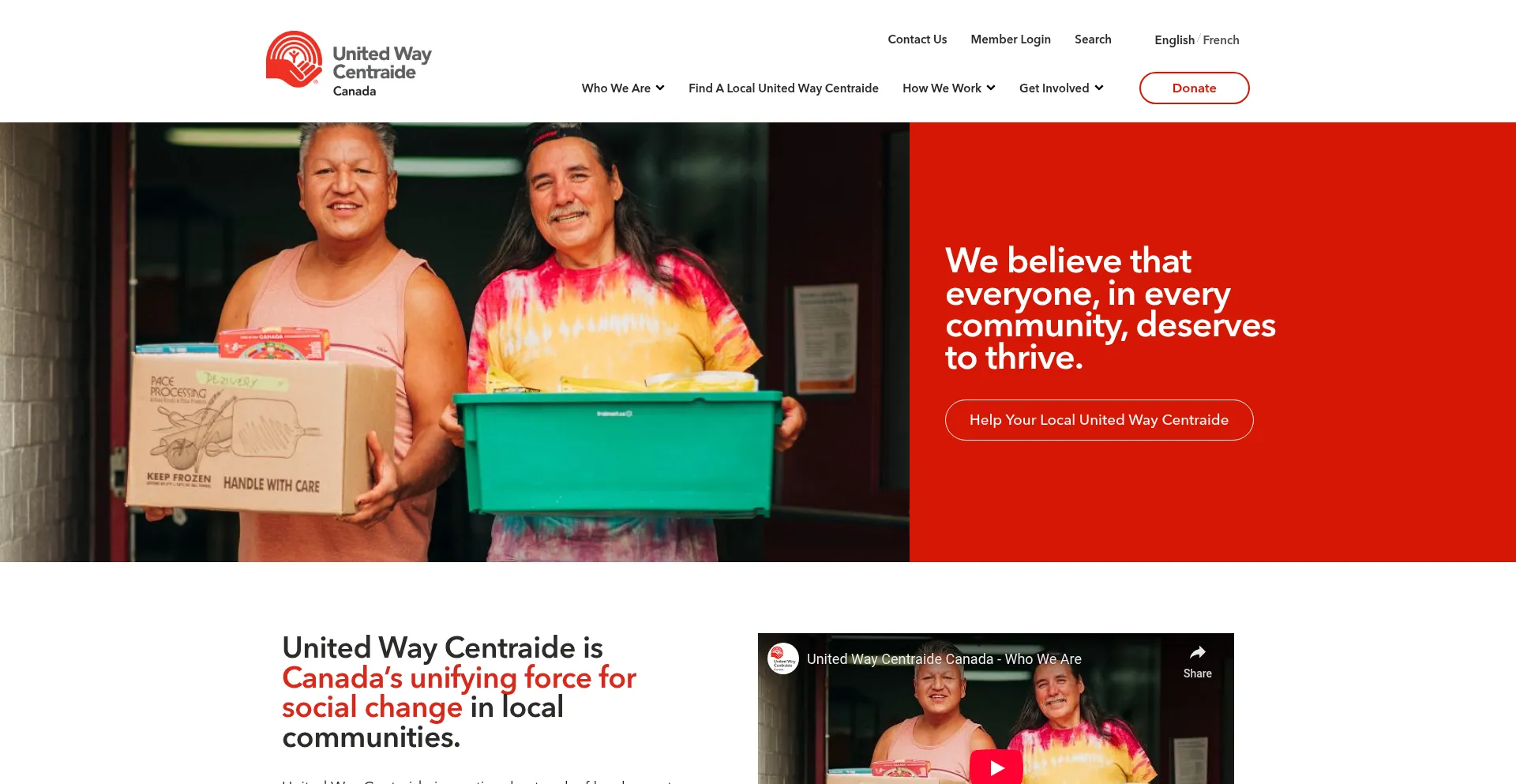 Website screenshot of Unitedway.com