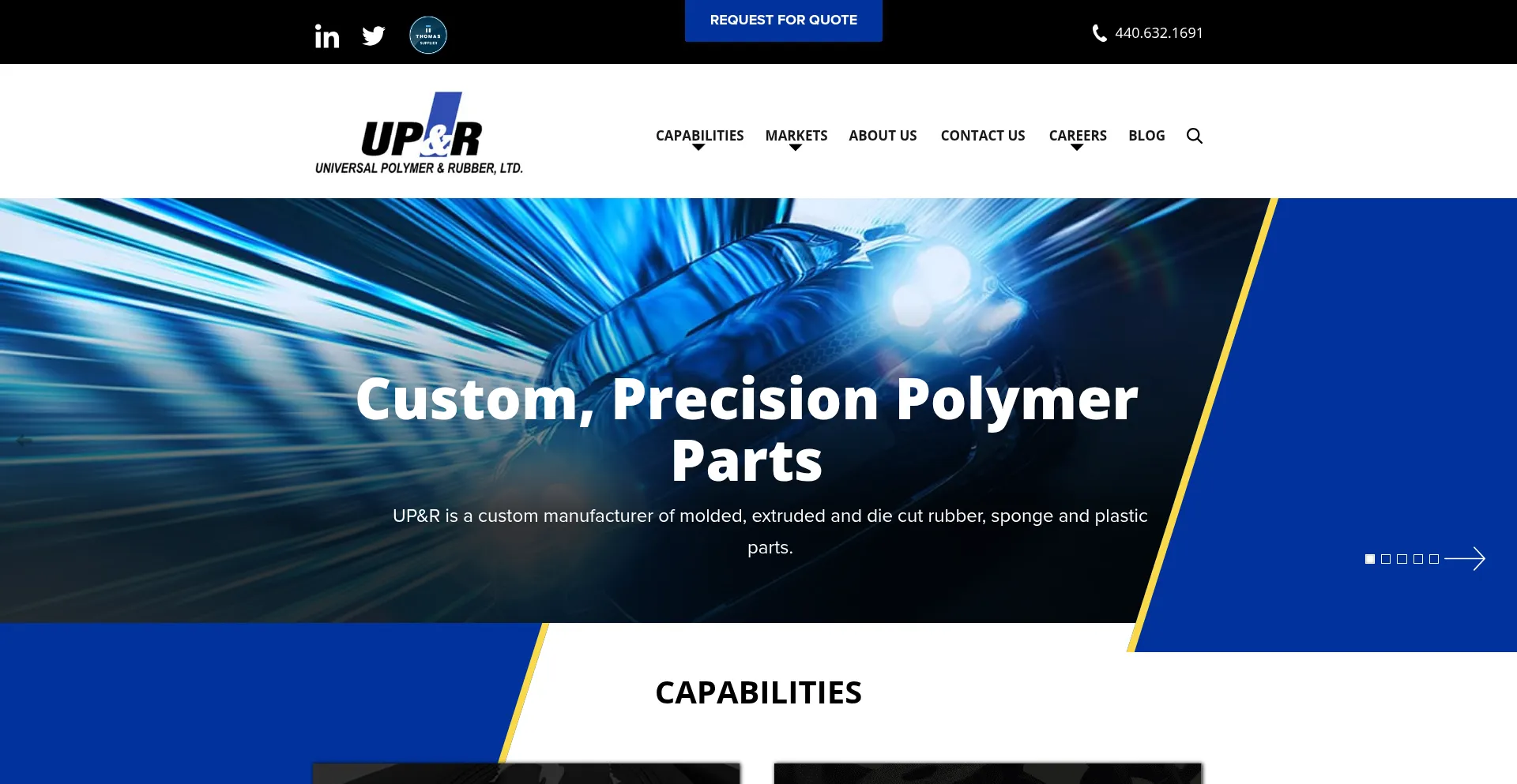 Website screenshot of Universalpolymer.com