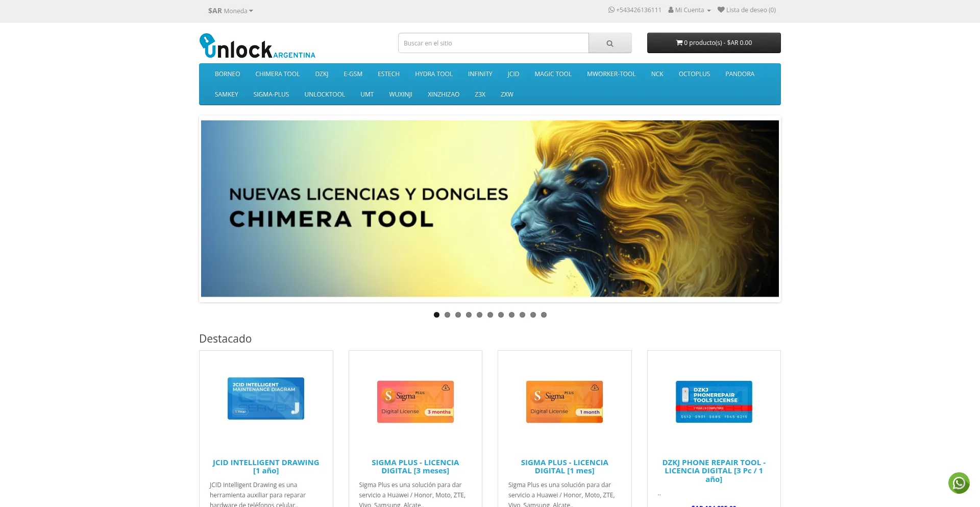 Website screenshot of Unlockargentina.com