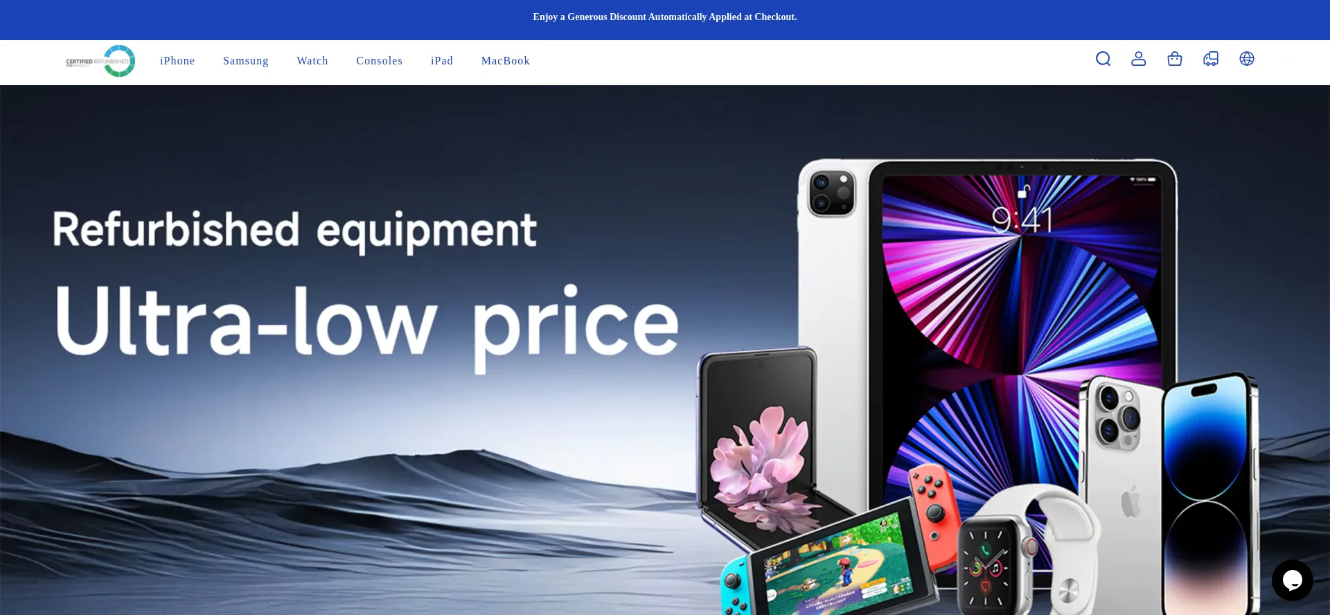 Website screenshot of Unlockedrefurbished.com