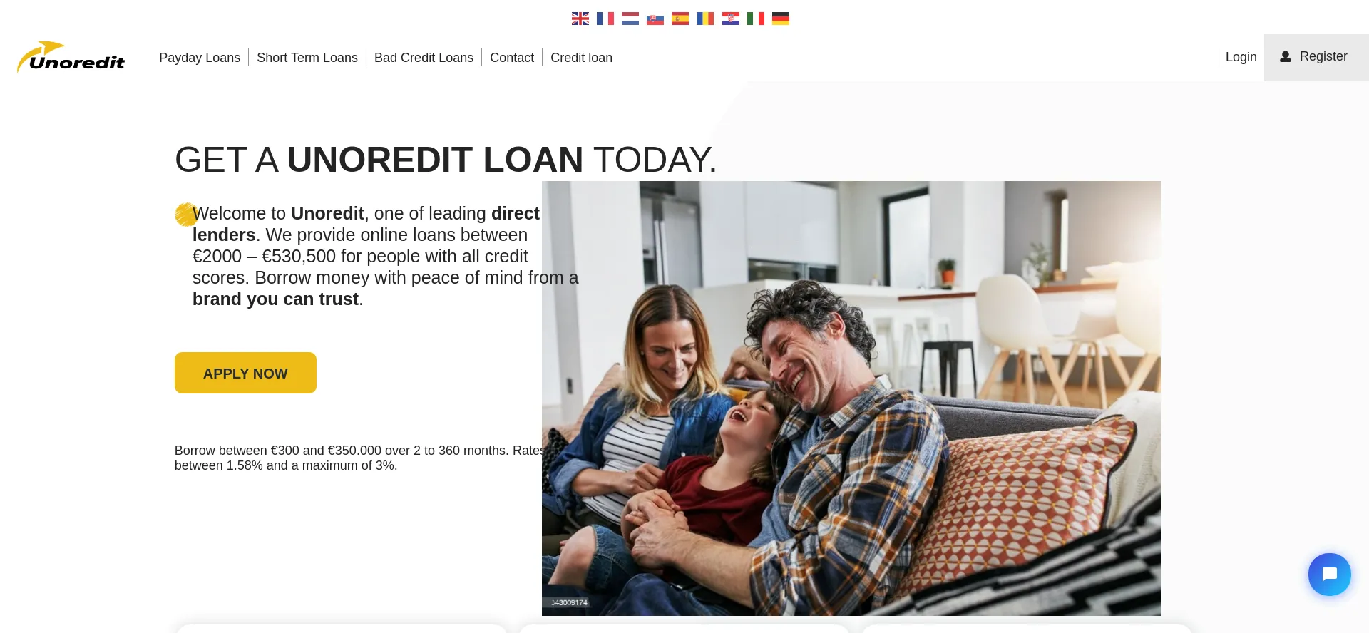 Website screenshot of Unoredit.com