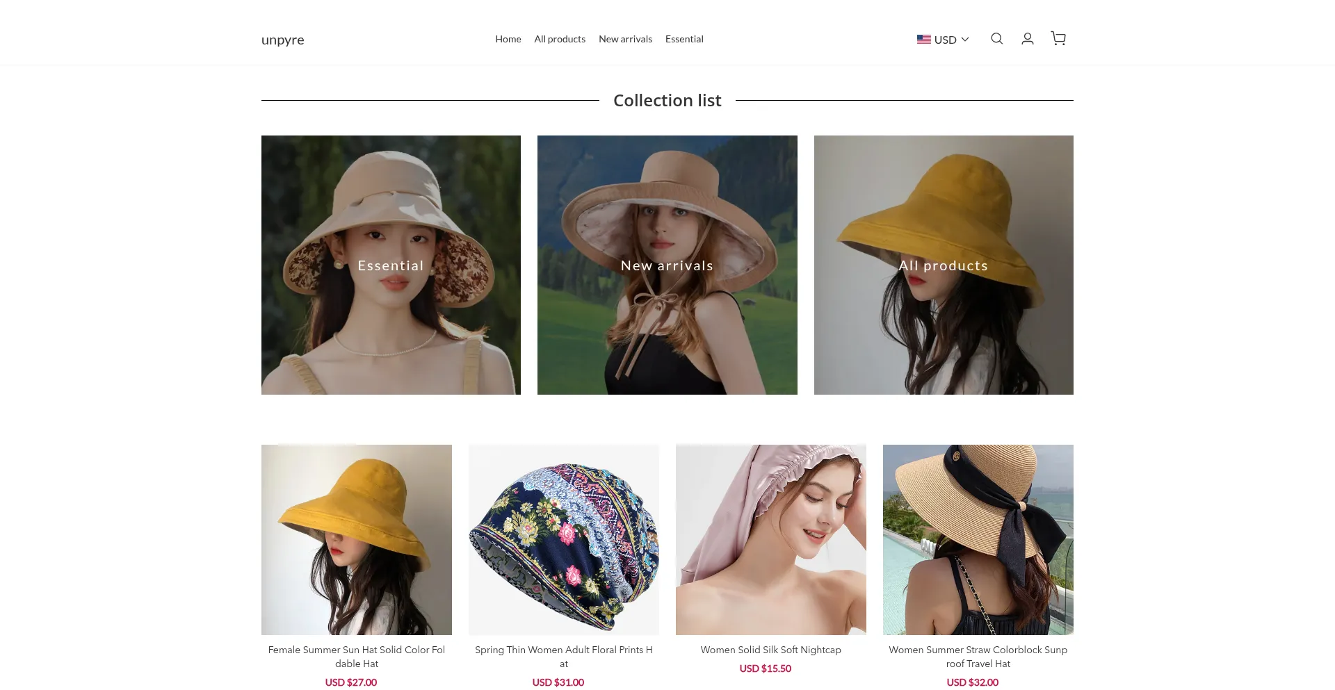 Website screenshot of Unpyre.com