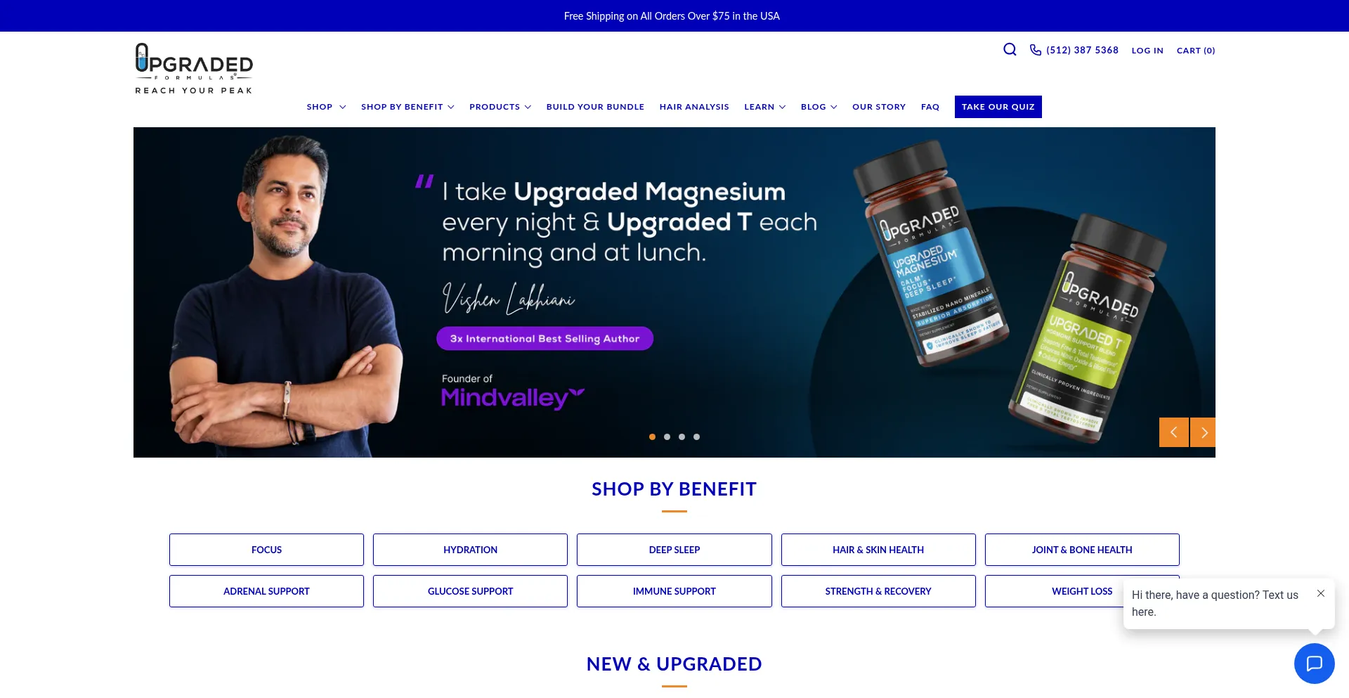 Website screenshot of Upgradeformulas.com