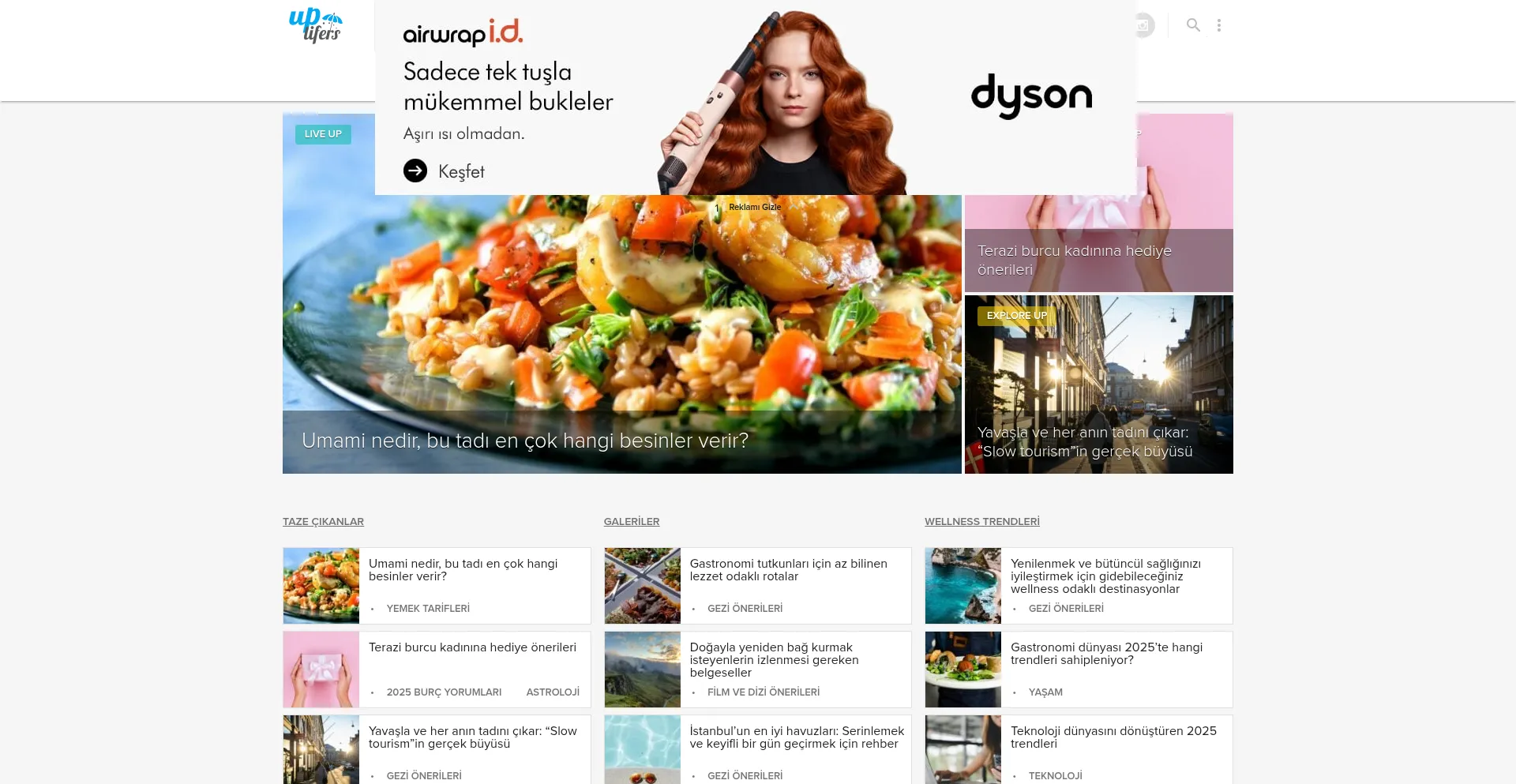 Website screenshot of Uplifers.com