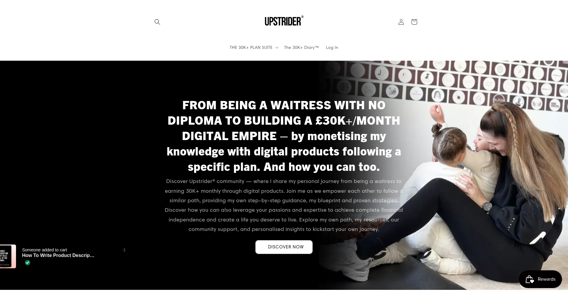 Website screenshot of Upstriderofficial.com