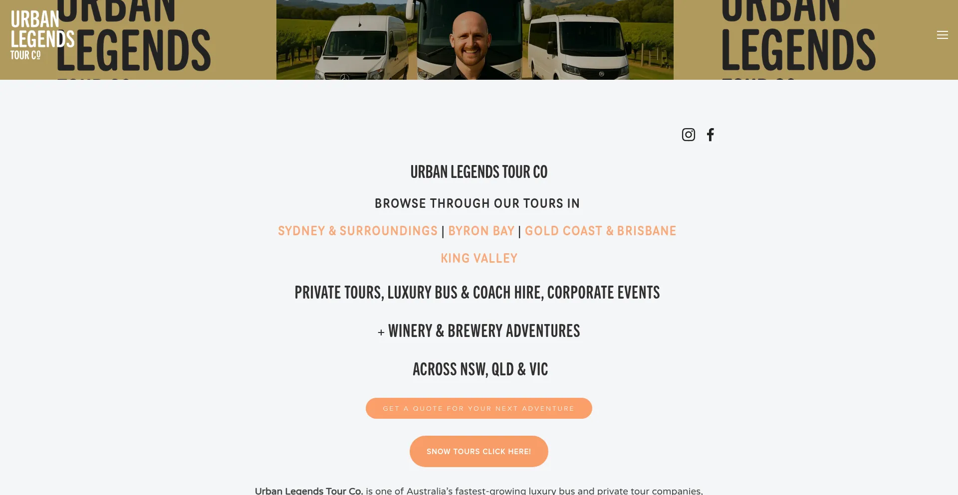 Website screenshot of Urbanlegendstourco.com