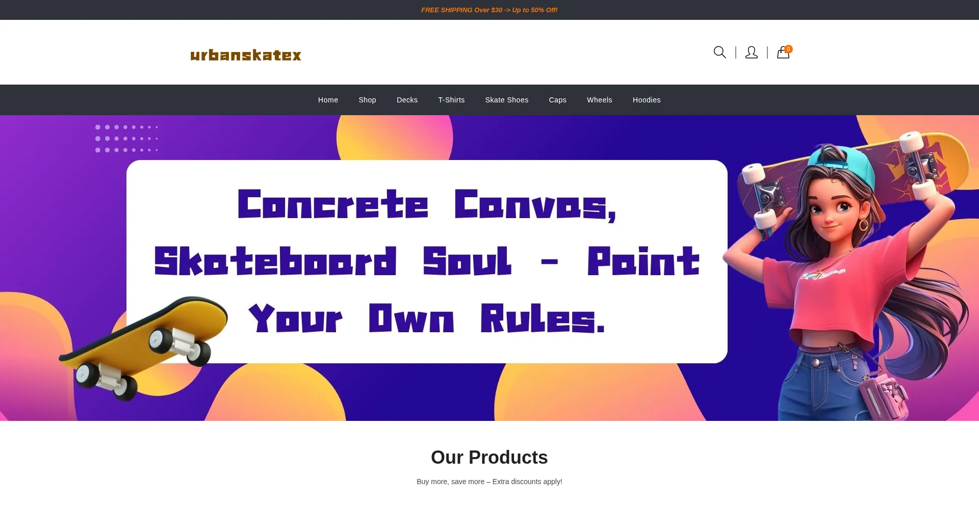 Urbanskatex.com Screenshot
