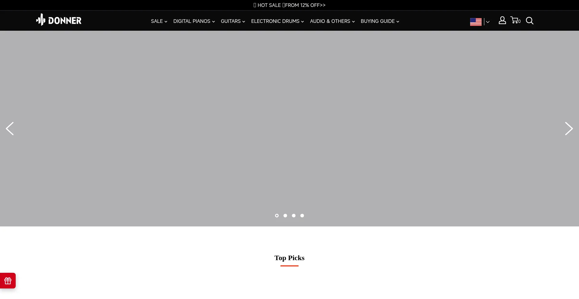 Website screenshot of Us.donnermusic.com
