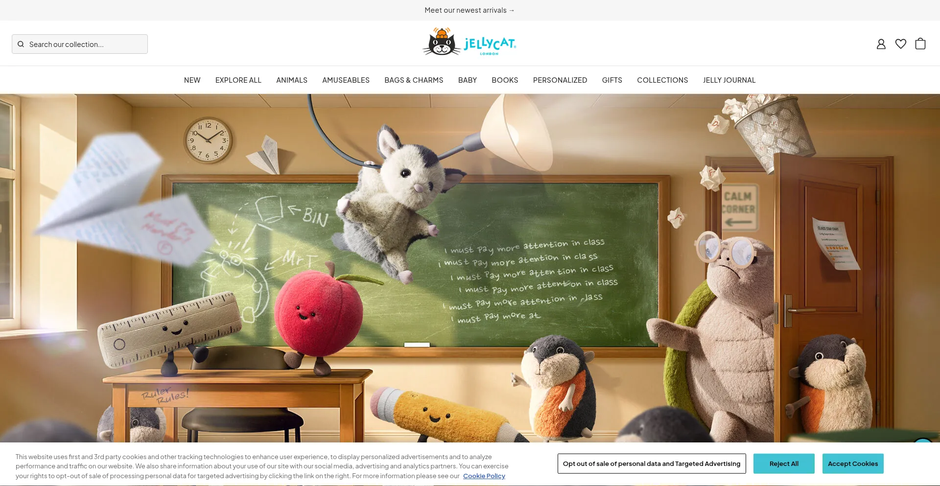 Website screenshot of Us.jellycat.com