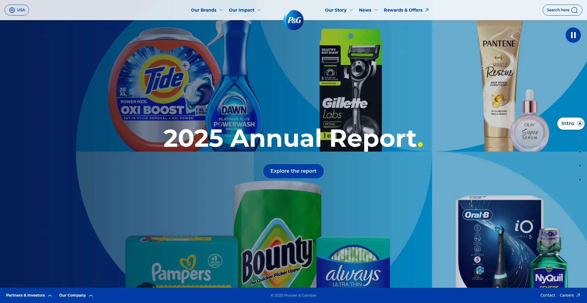Website screenshot of Us.pg.com