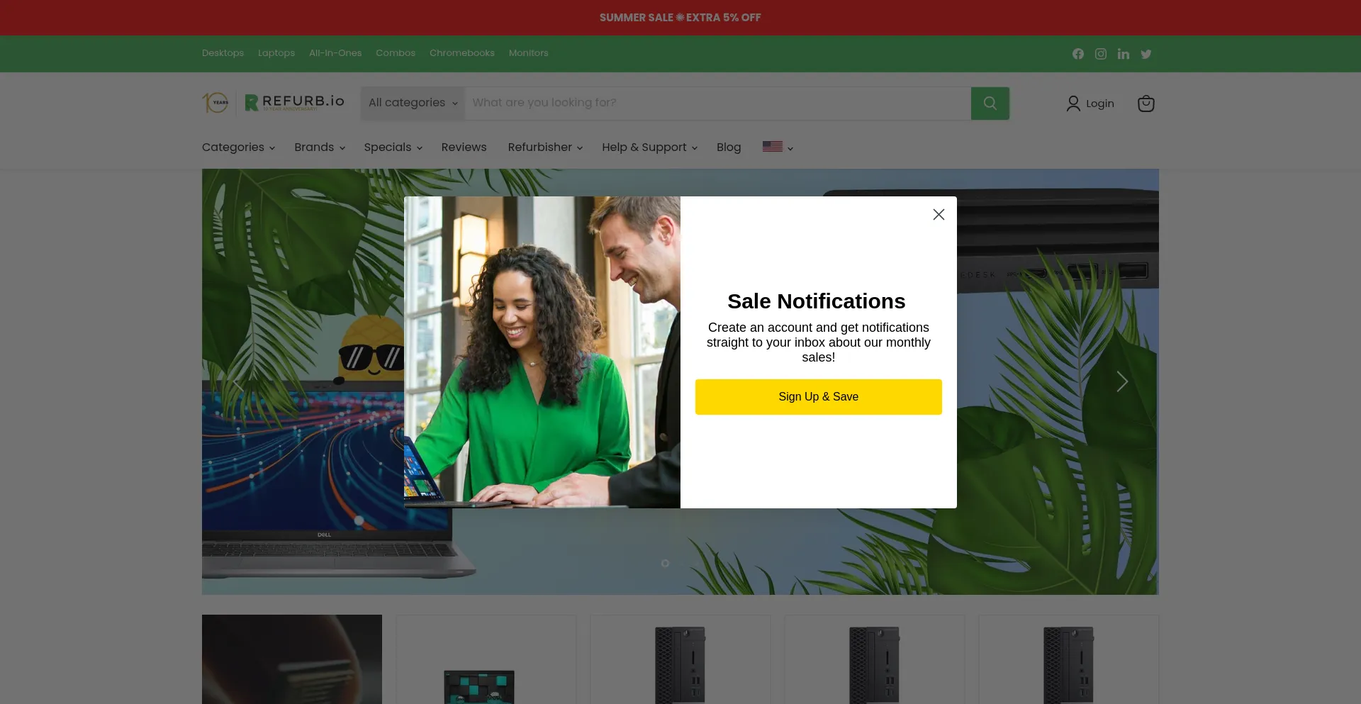 Website screenshot of Us.refurb.io