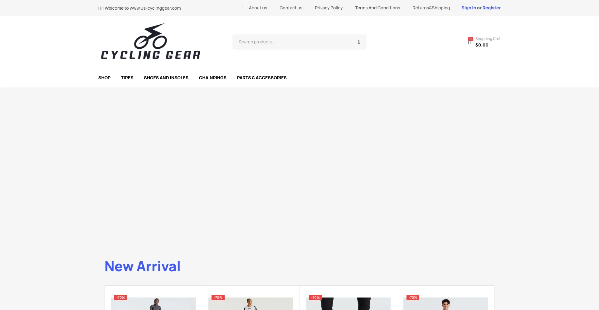 Website screenshot of Us-cyclinggear.com