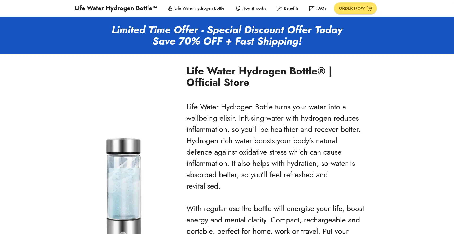 Website screenshot of Us-lifewater.com