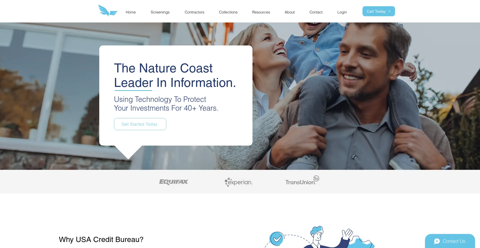 Website screenshot of Usacreditbureau.com