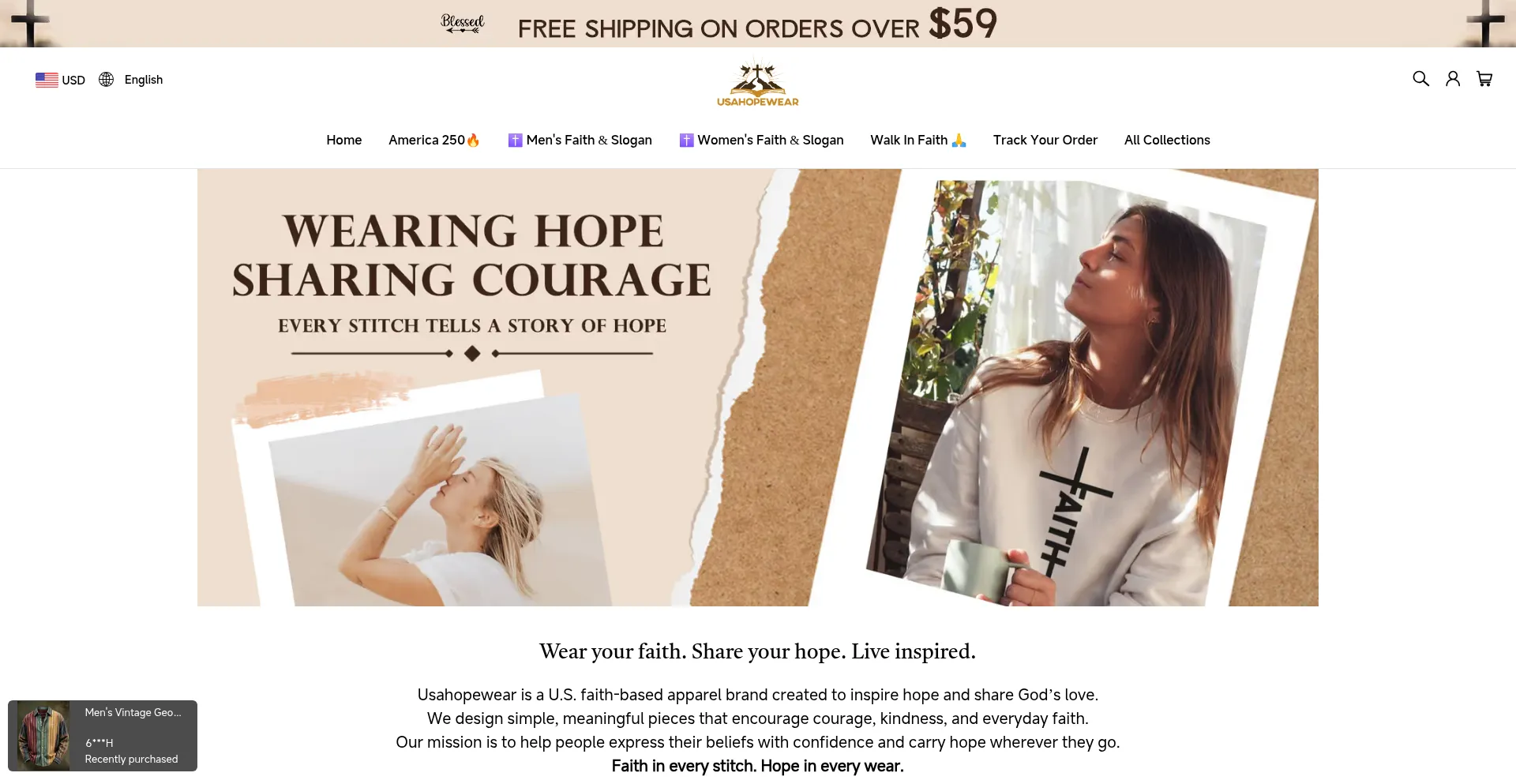 Usahopewear.com