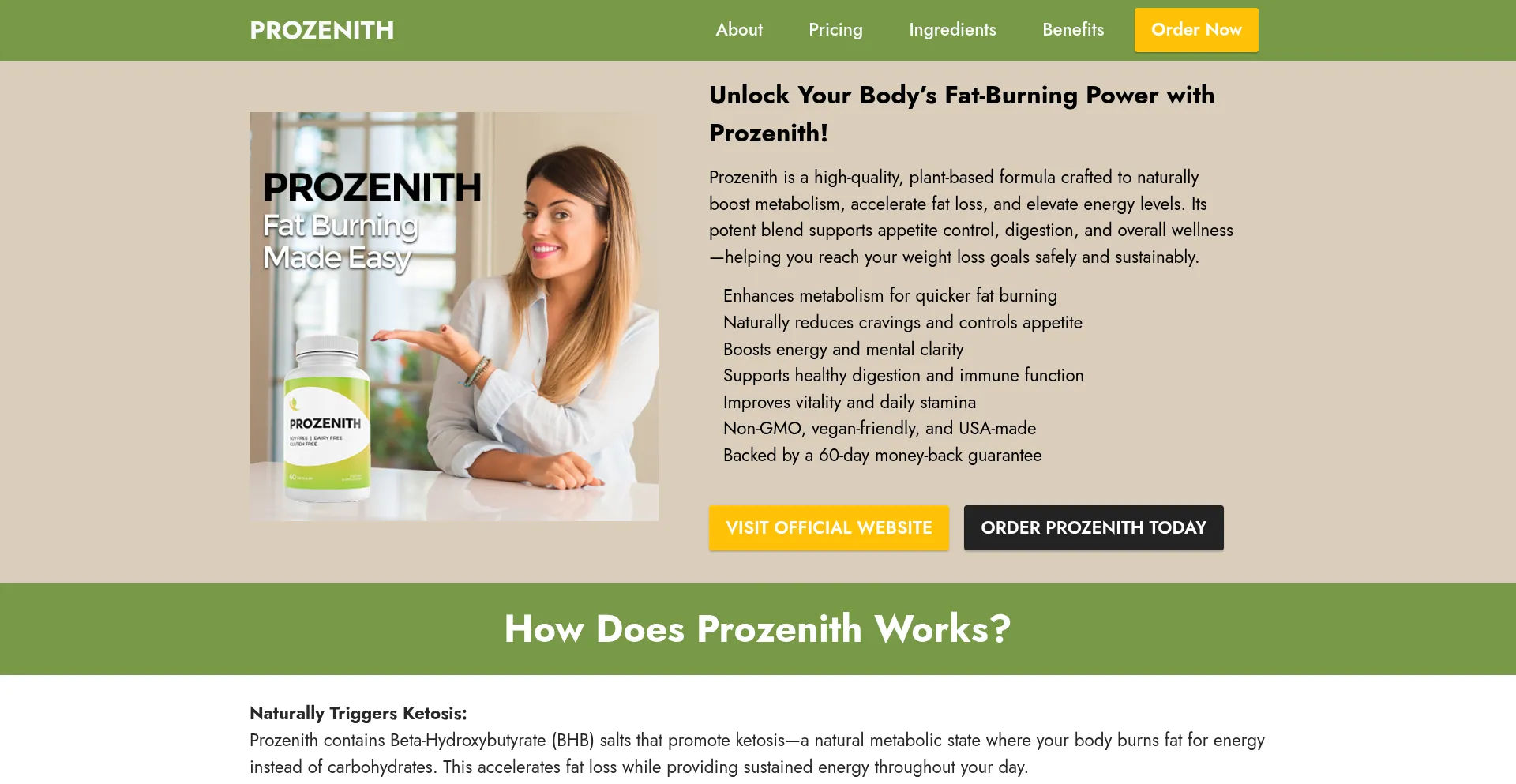 Website screenshot of Usaprozenith.com