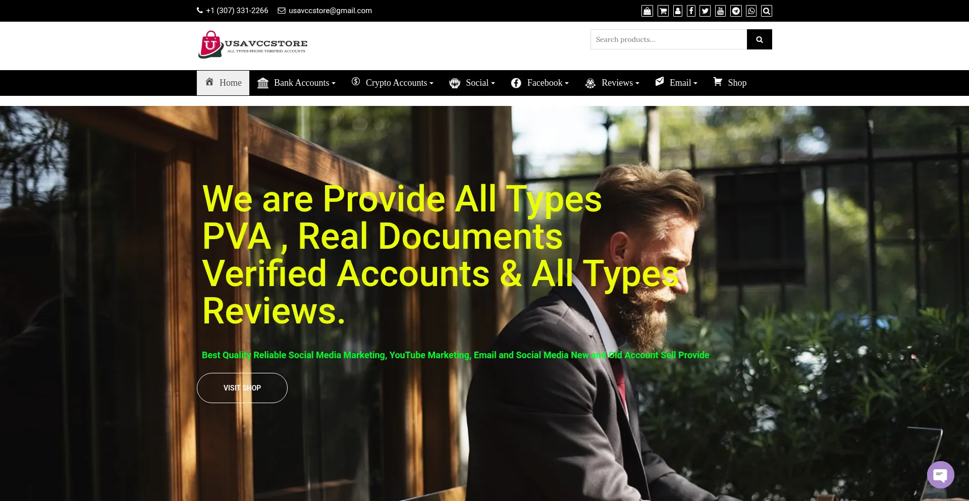 Website screenshot of Usavccstore.com