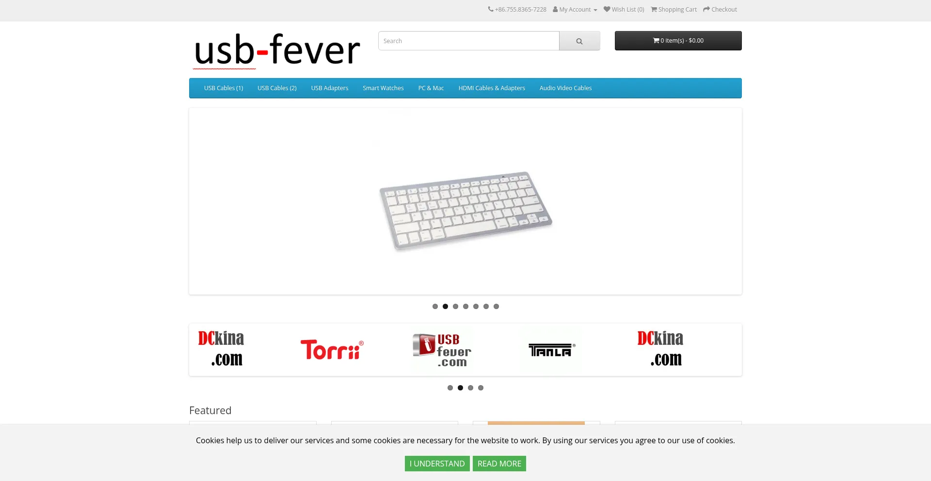 Website screenshot of Usbfever.com