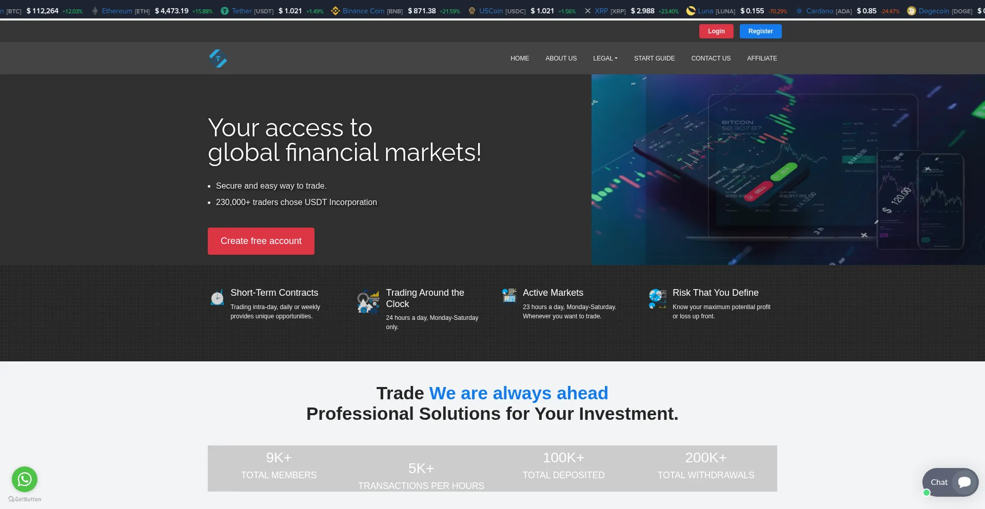 Website screenshot of Usdtcompany.org