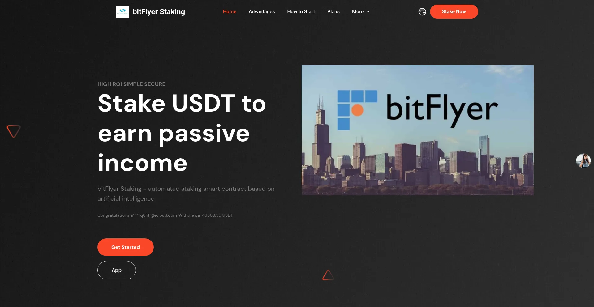 Website screenshot of Usdtstaking.world