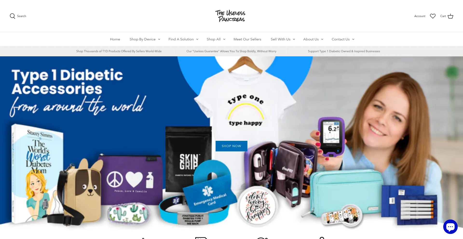 Website screenshot of Uselesspancreas.com