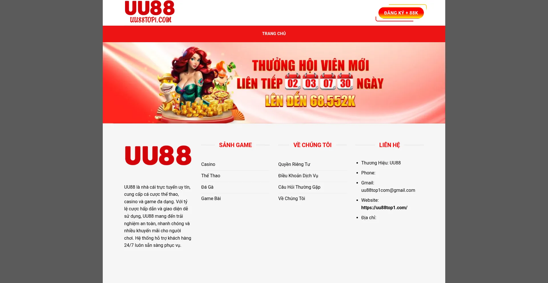 Uu88top1.com Screenshot