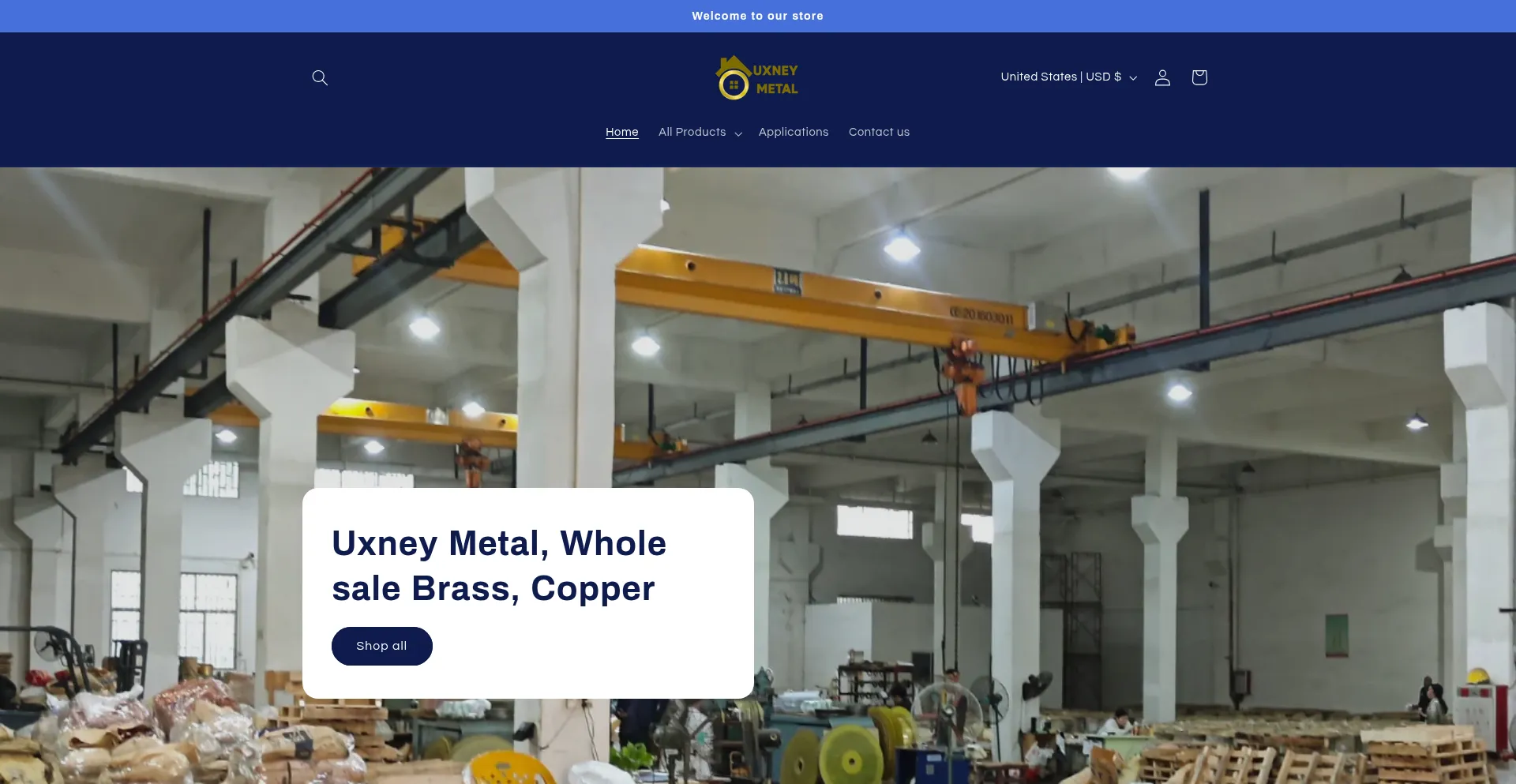 Website screenshot of Uxneymetal.com