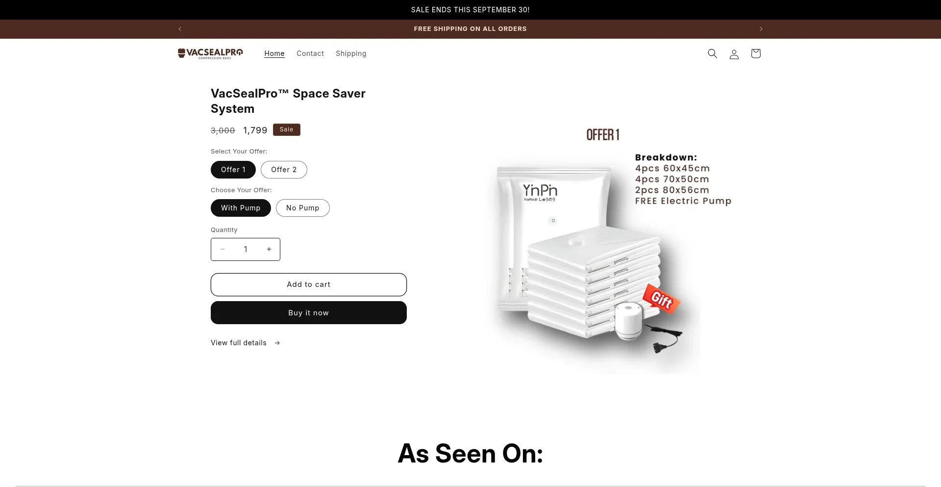 Vacsealpro.com Screenshot