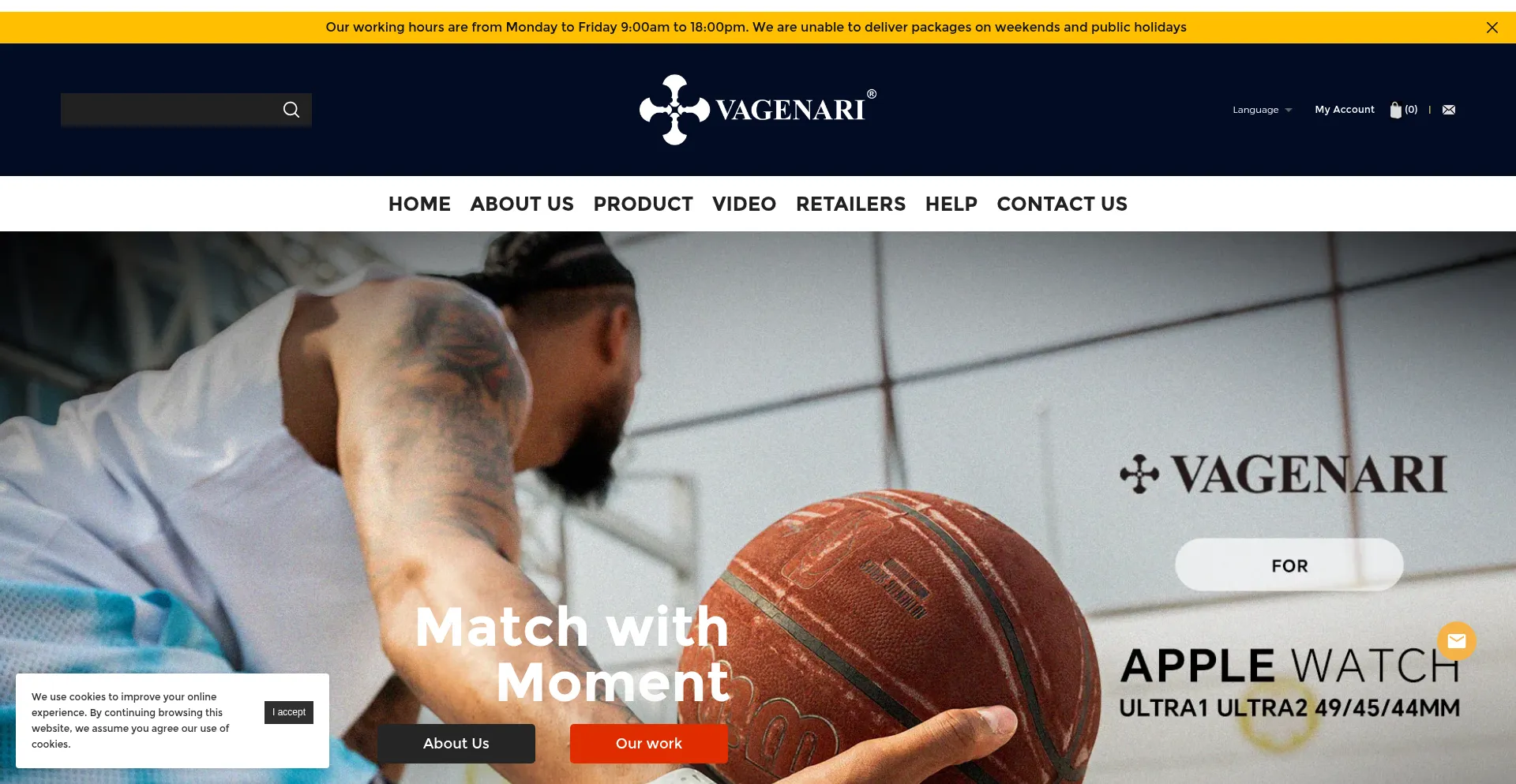 Website screenshot of Vagenari.com