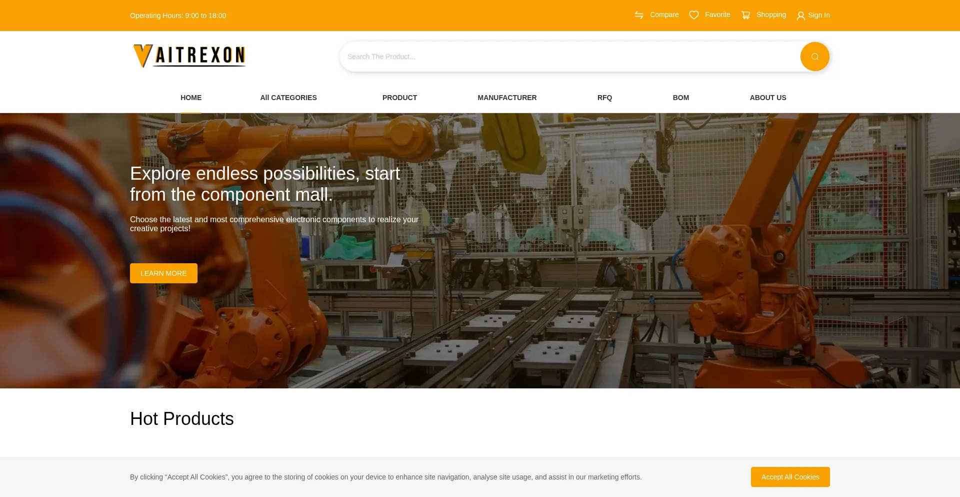 Website screenshot of Vaitrexon.com