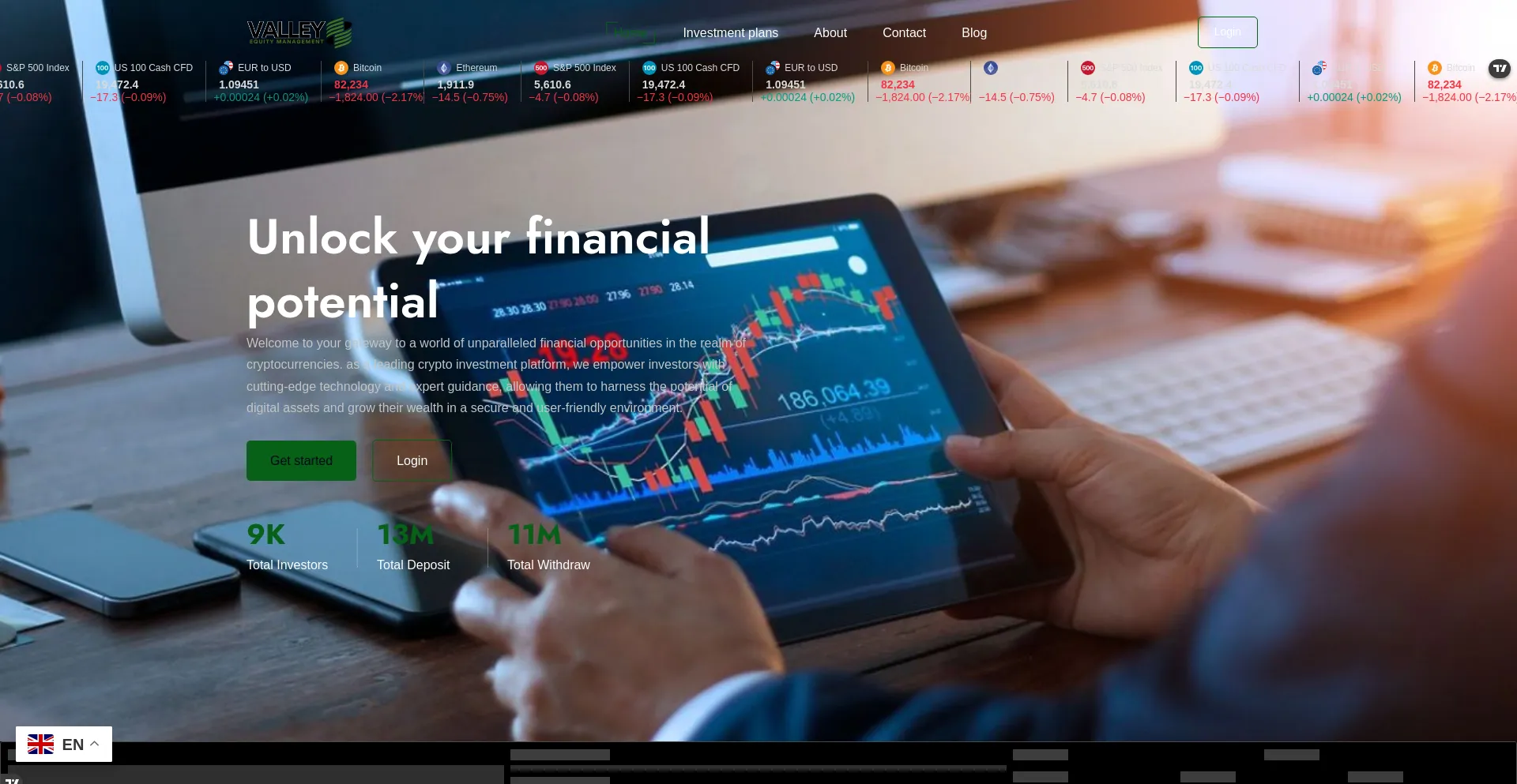 Website screenshot of Valleyequitymgt.com