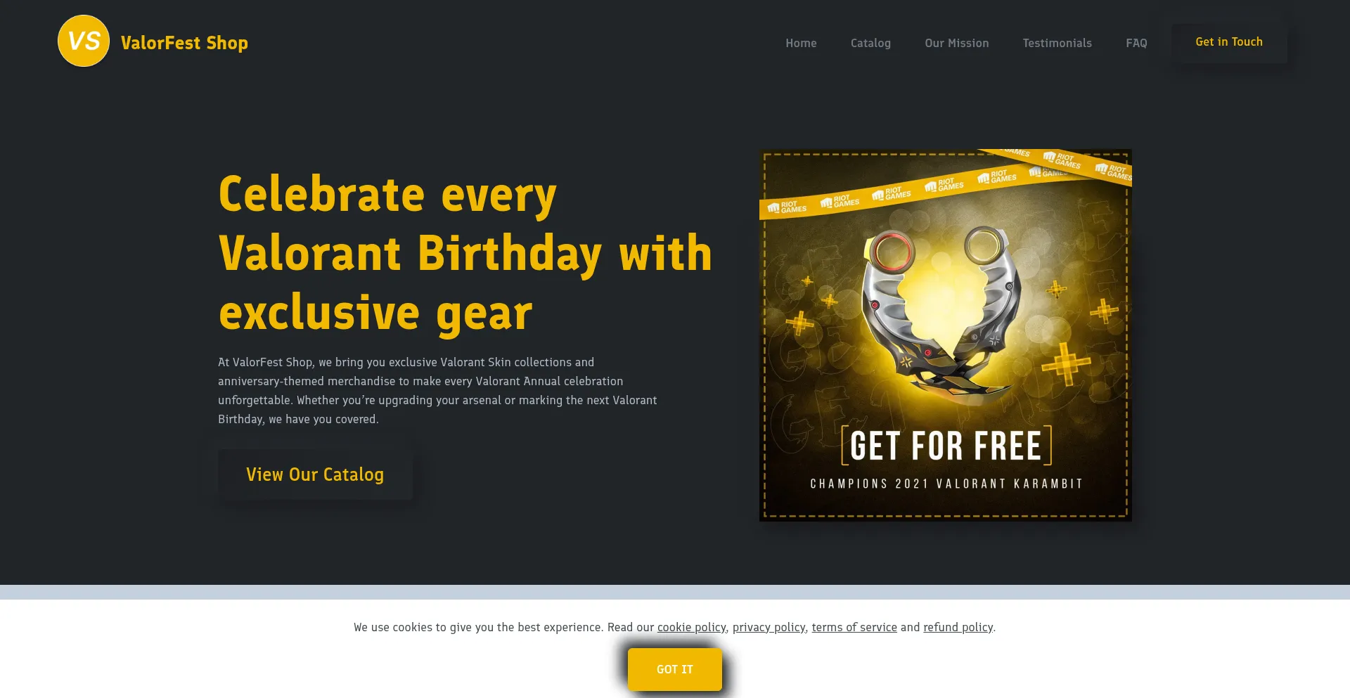 Website screenshot of Valorant-skin.com