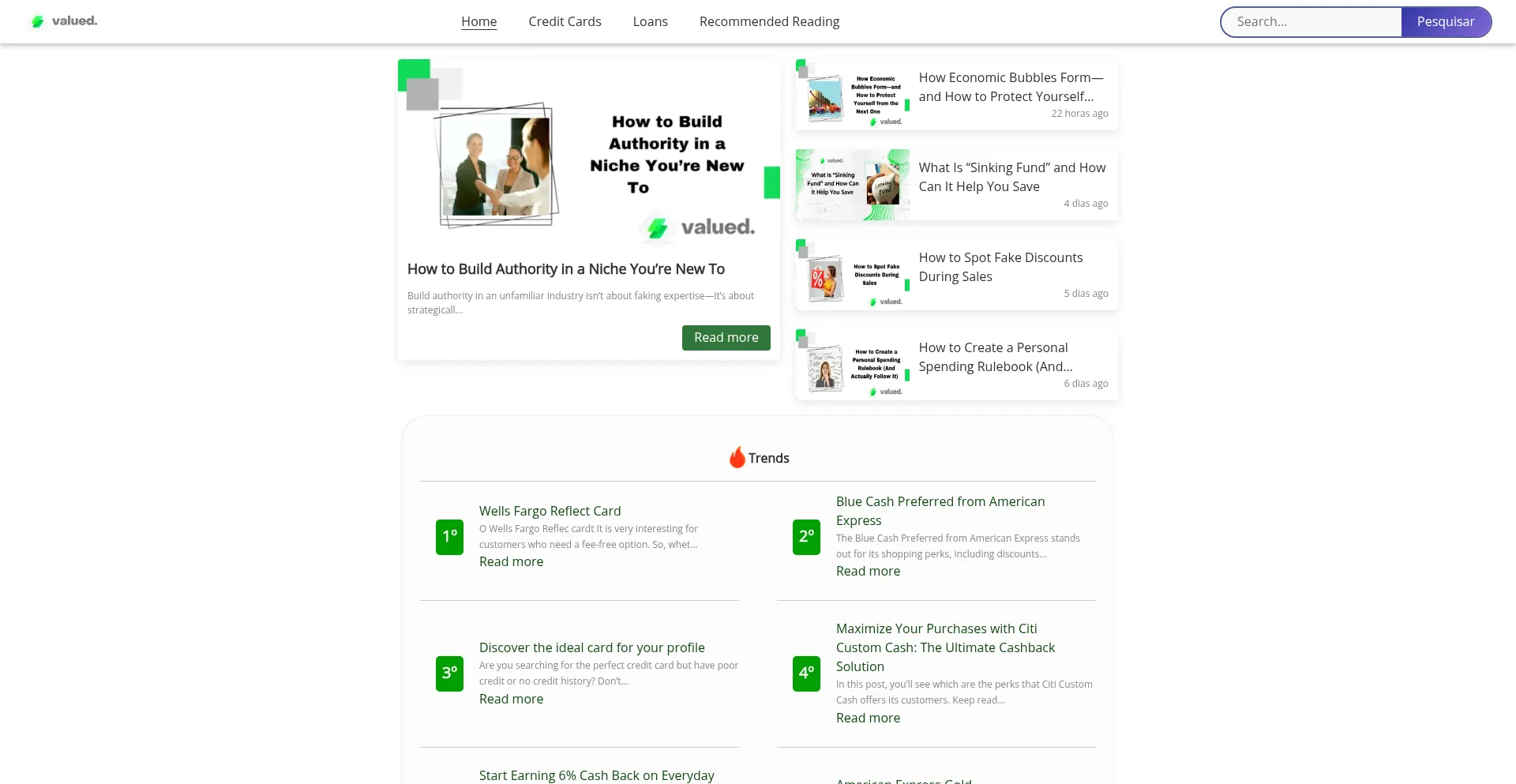 Website screenshot of Valuedyou.com