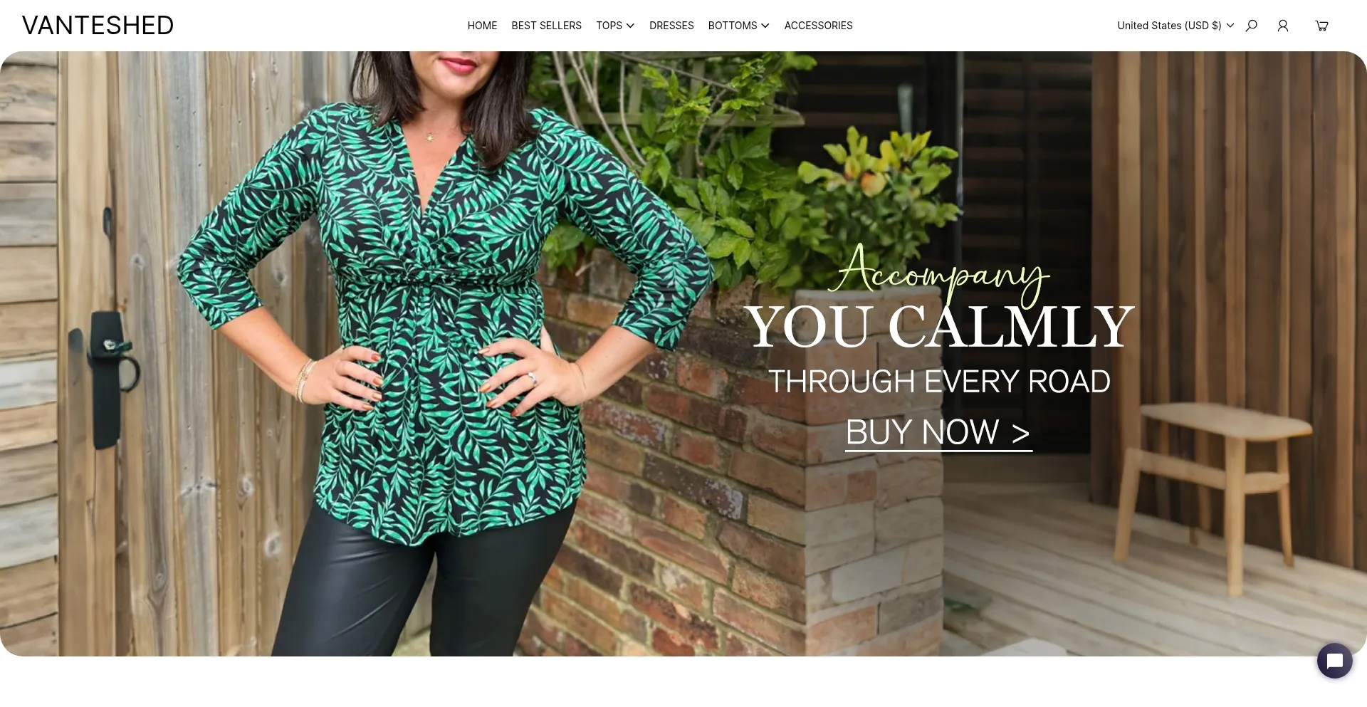 Website screenshot of Vanteshed.com