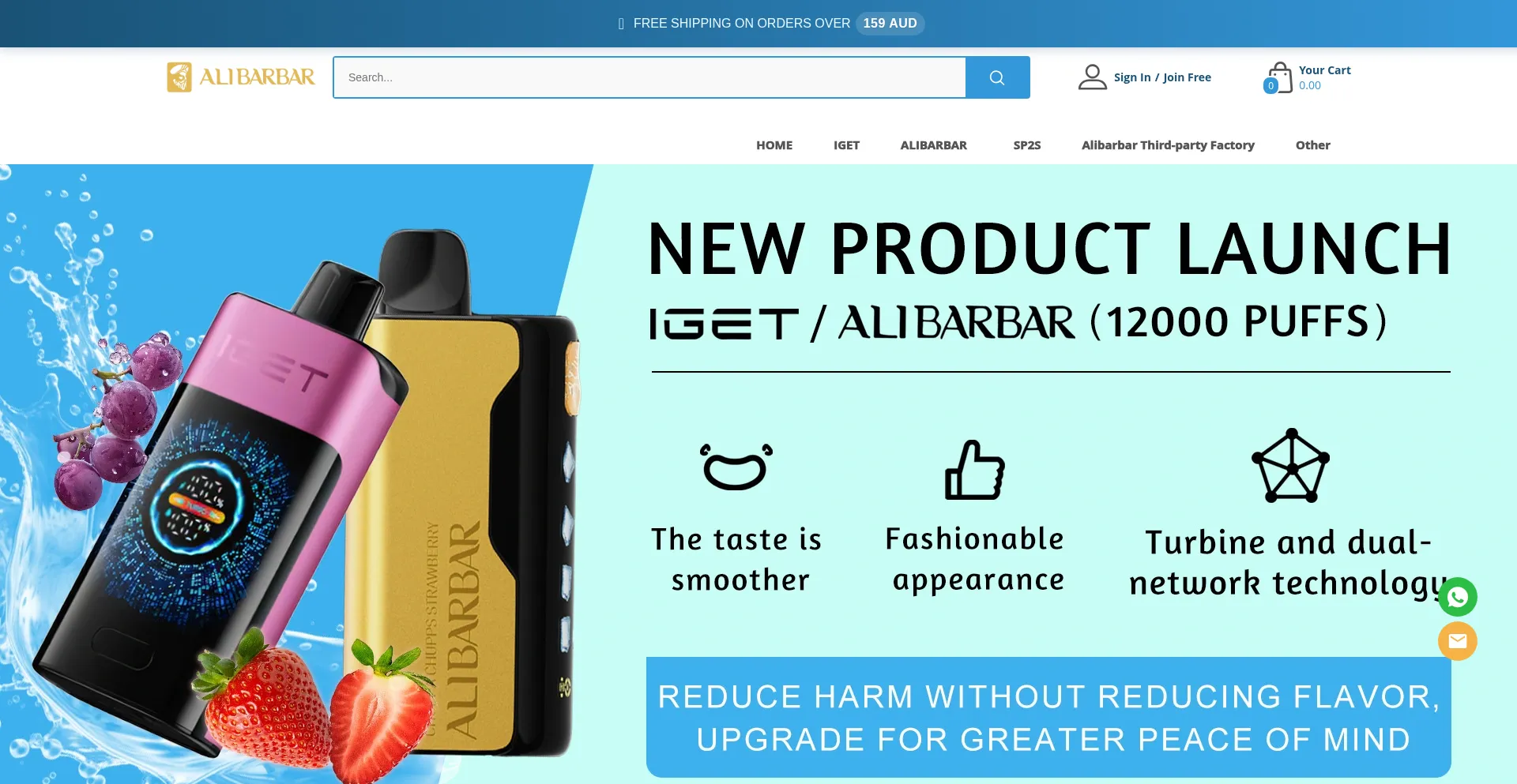 Website screenshot of Vapovip.com