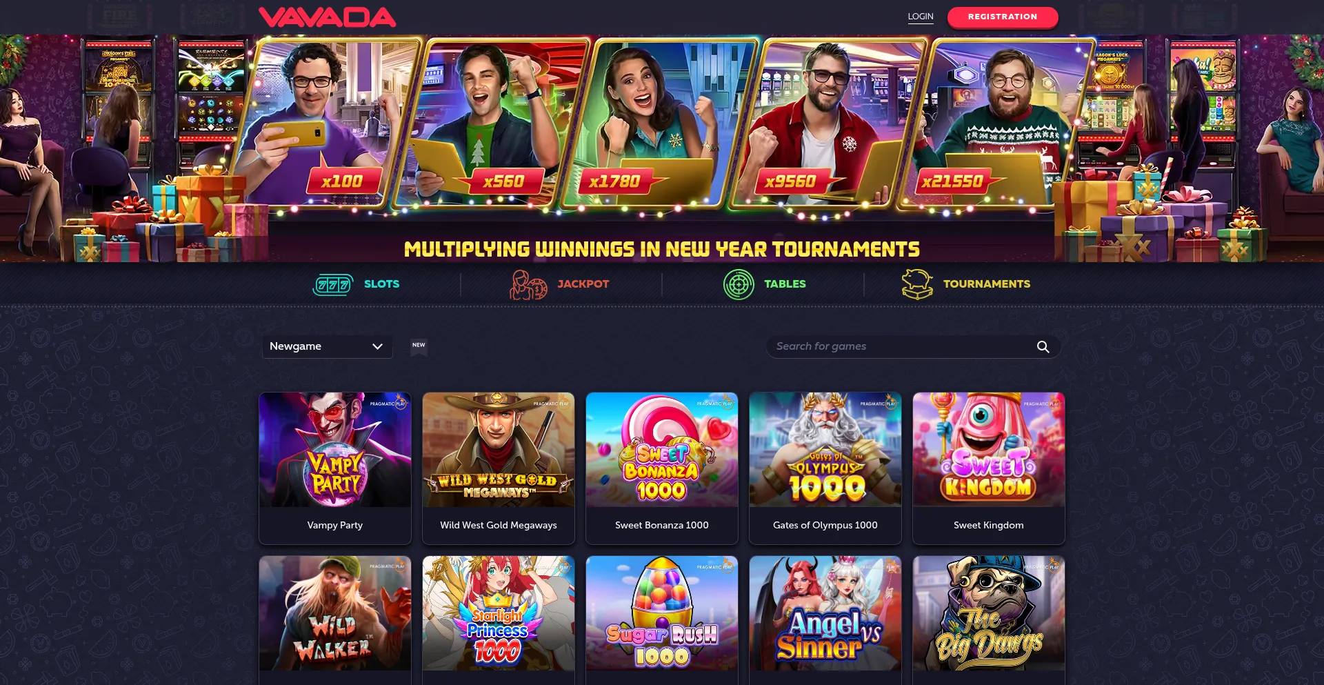 Website screenshot of Vavadagms.com