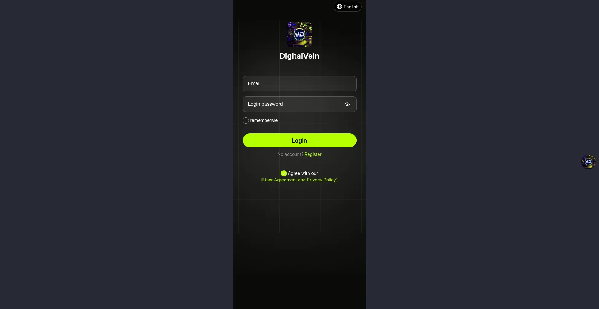 Website screenshot of Vdusdt.vip
