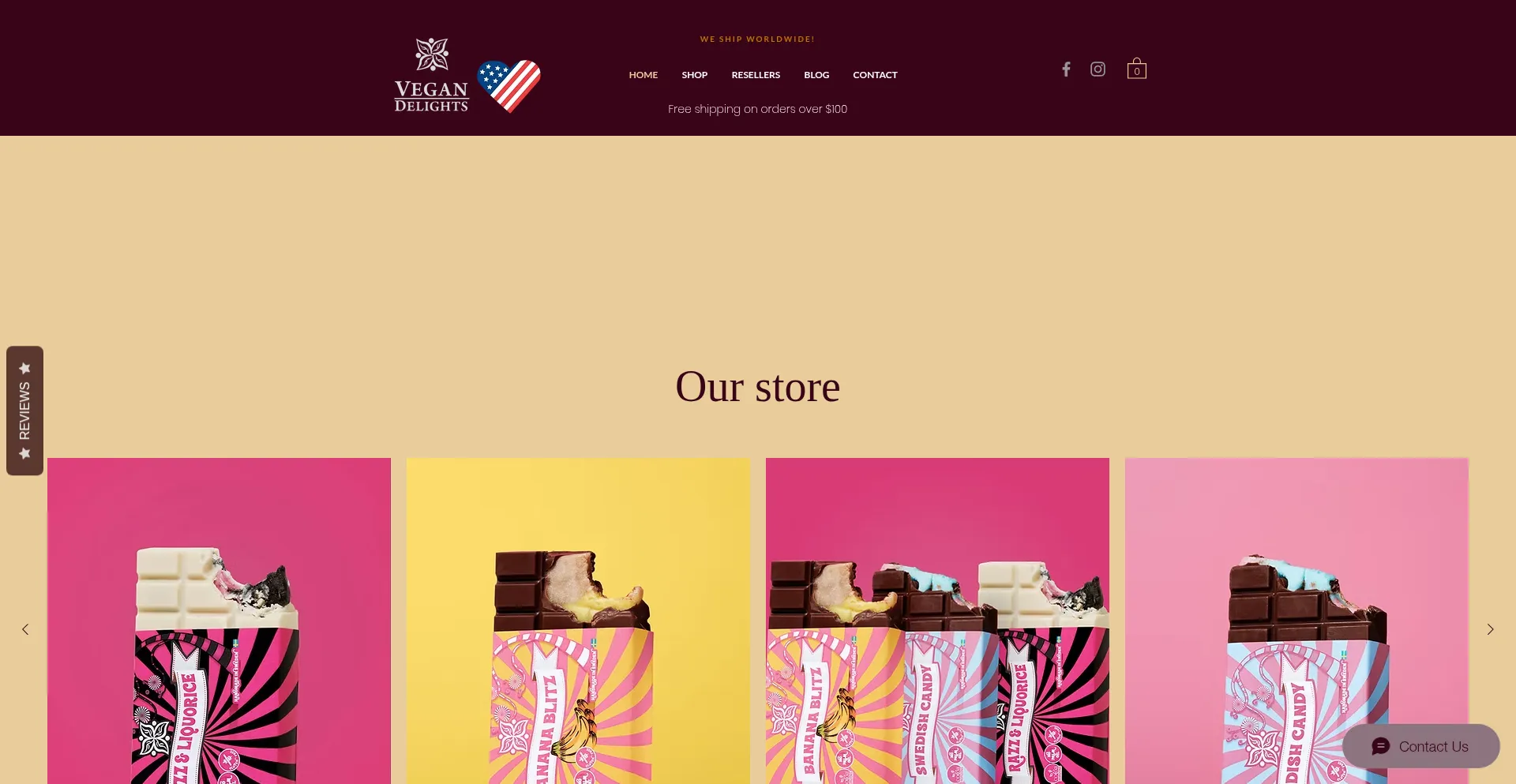 Website screenshot of Vegandelights.se