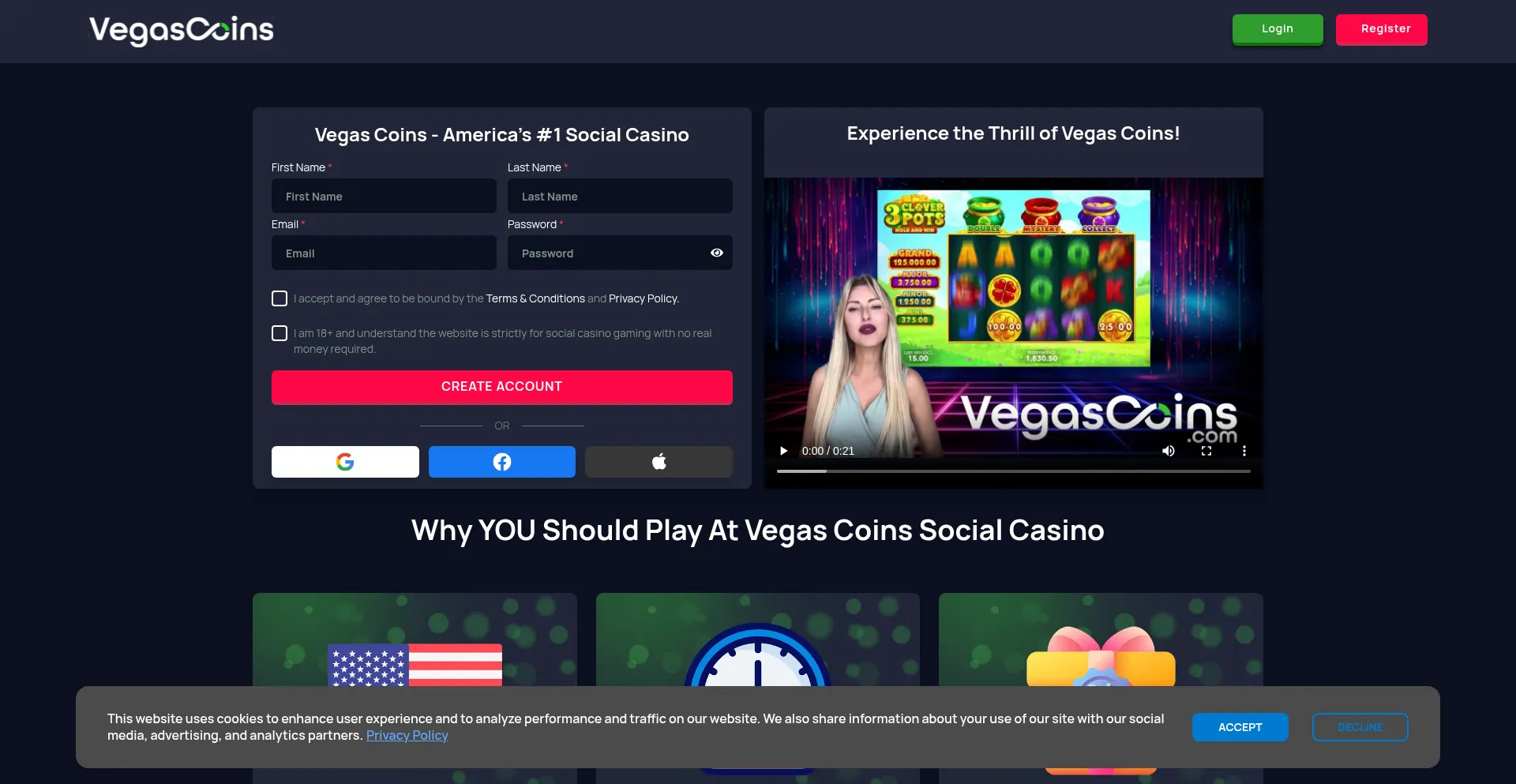 Vegascoins.com Screenshot