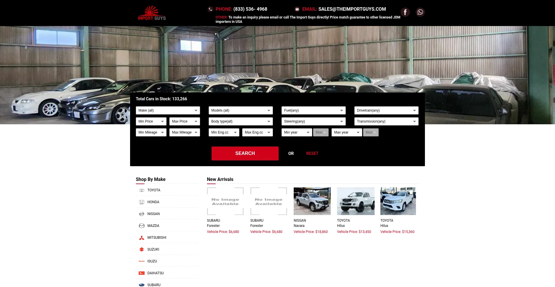 Vehiclesfromjapan.com Screenshot