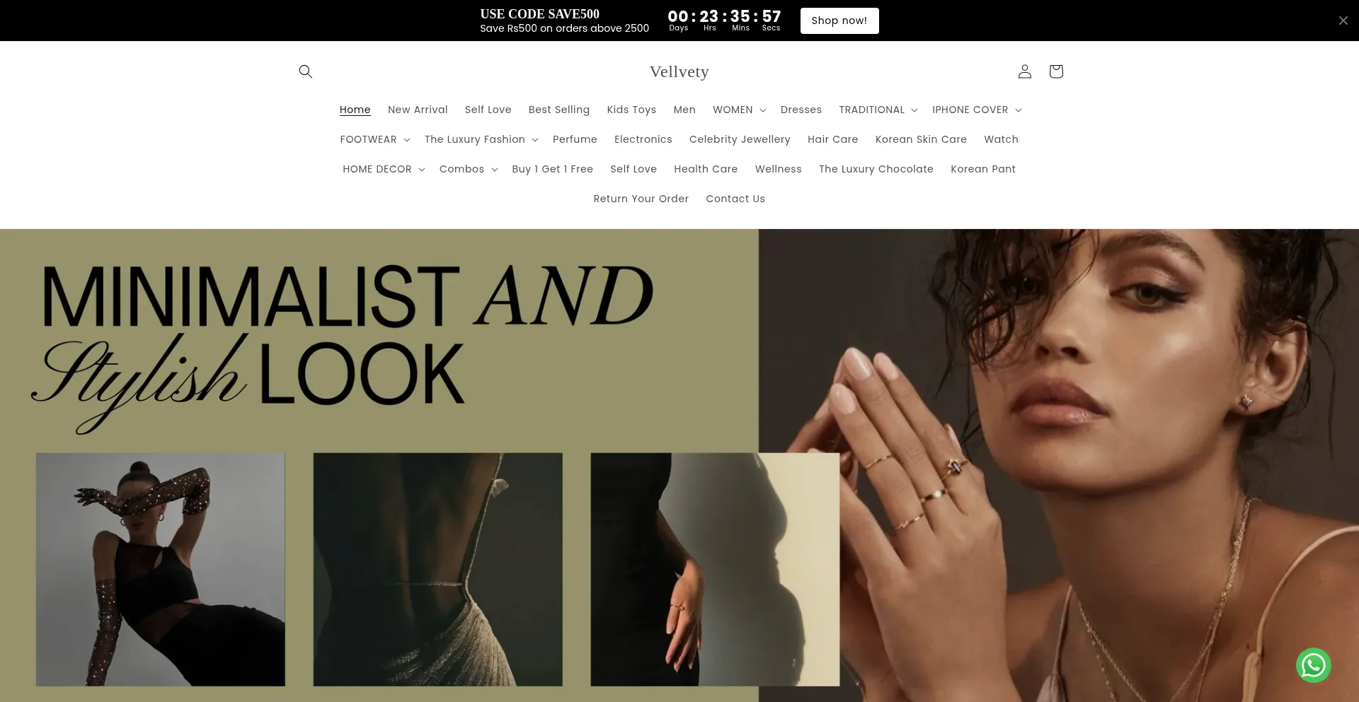Website screenshot of Vellvety.in