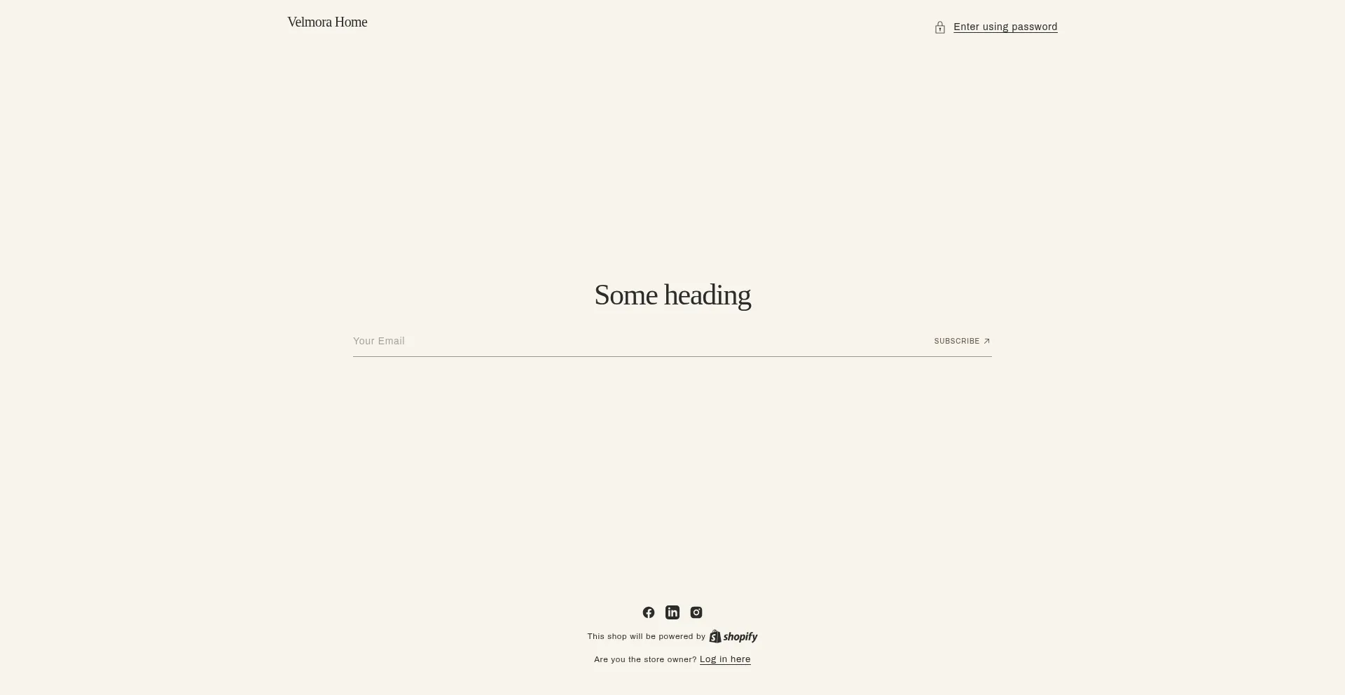 Website screenshot of Velmorahome.com