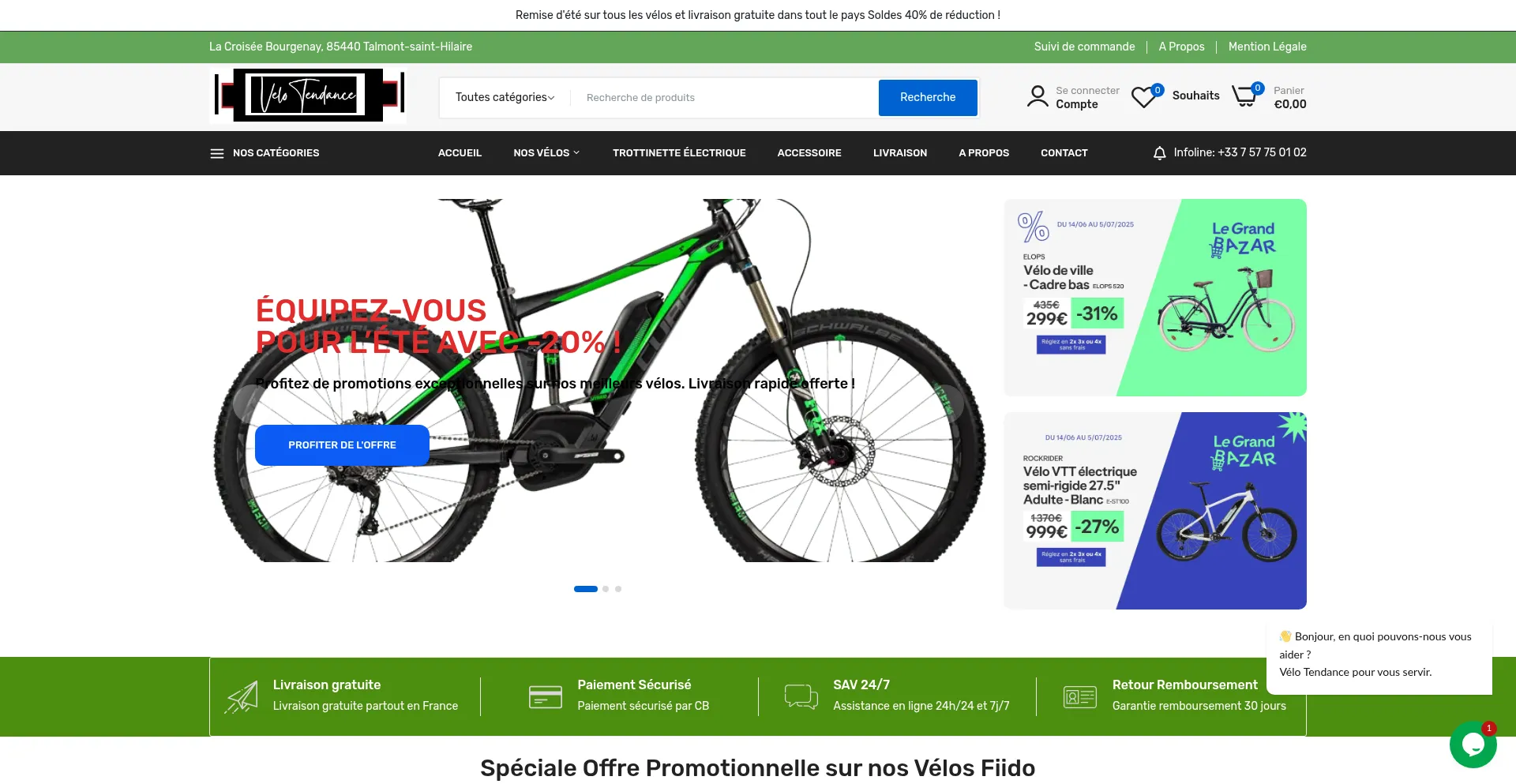 Website screenshot of Velo-tendance.com