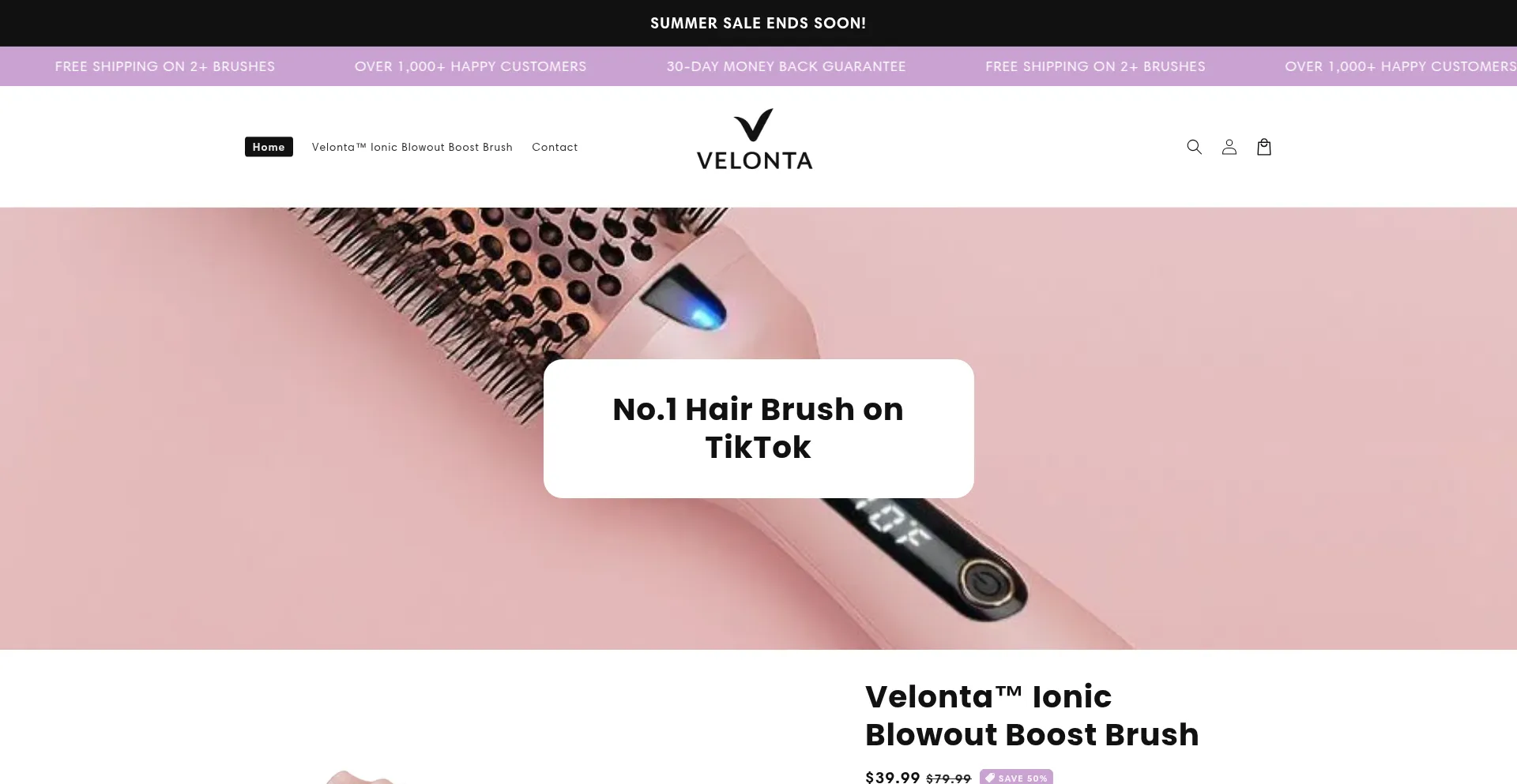 Website screenshot of Velonta.shop
