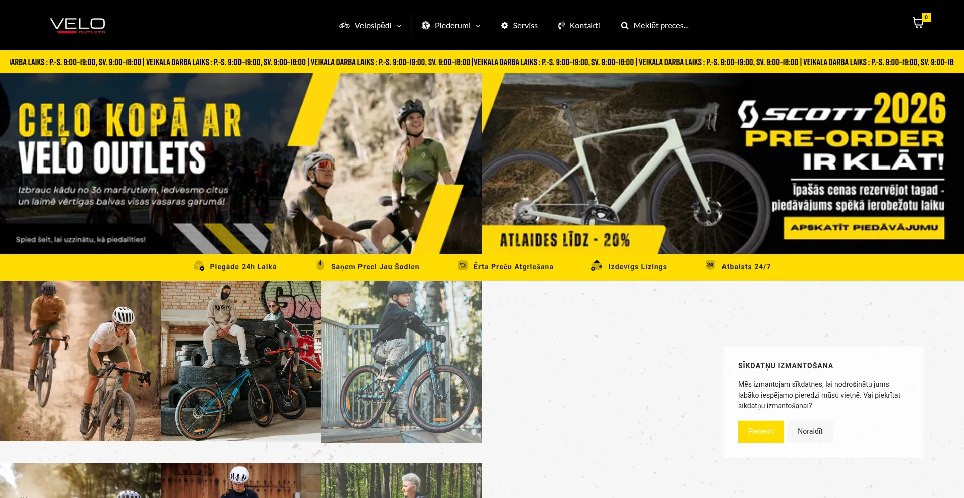 Website screenshot of Velooutlets.com