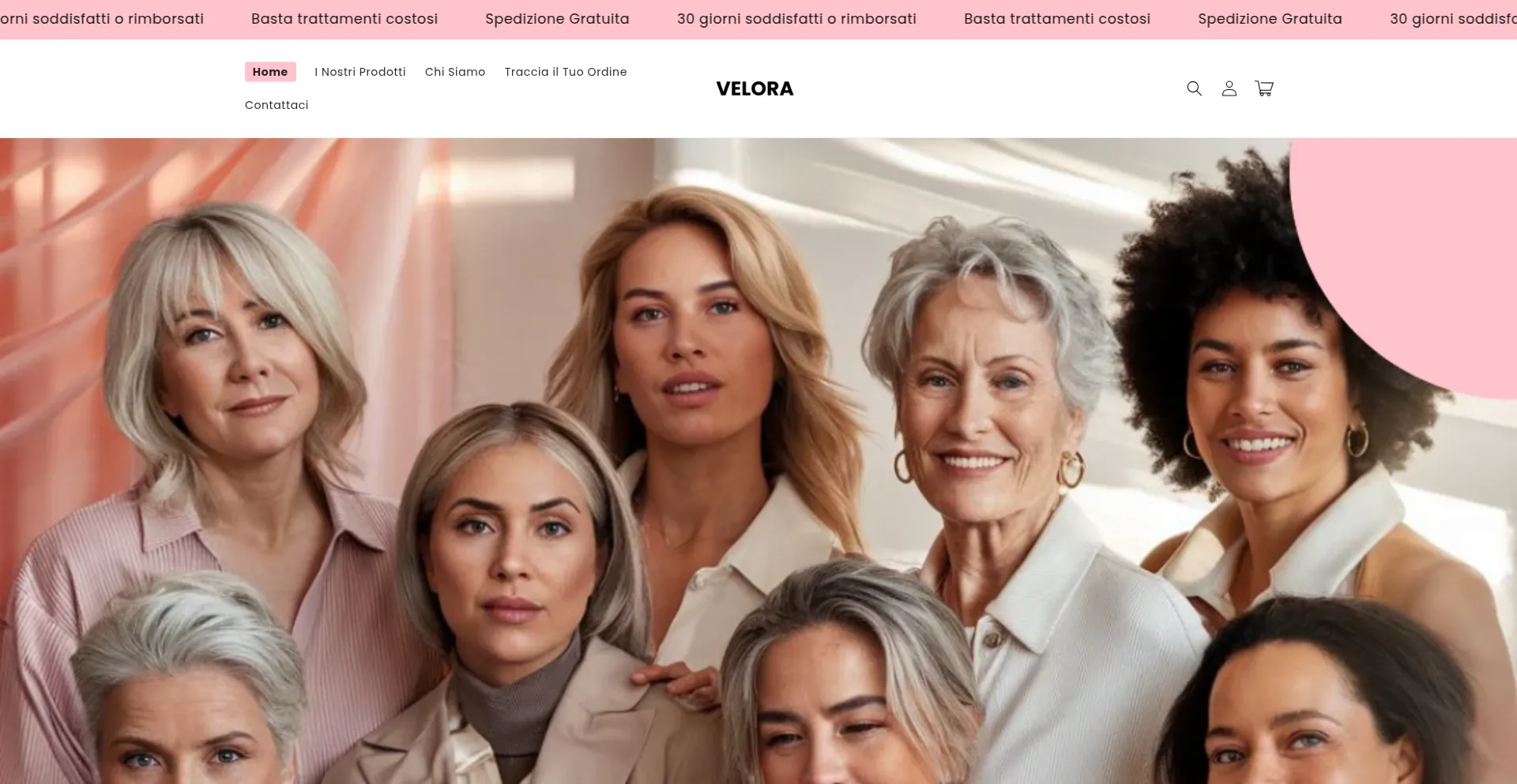 Website screenshot of Velora-beauty.it