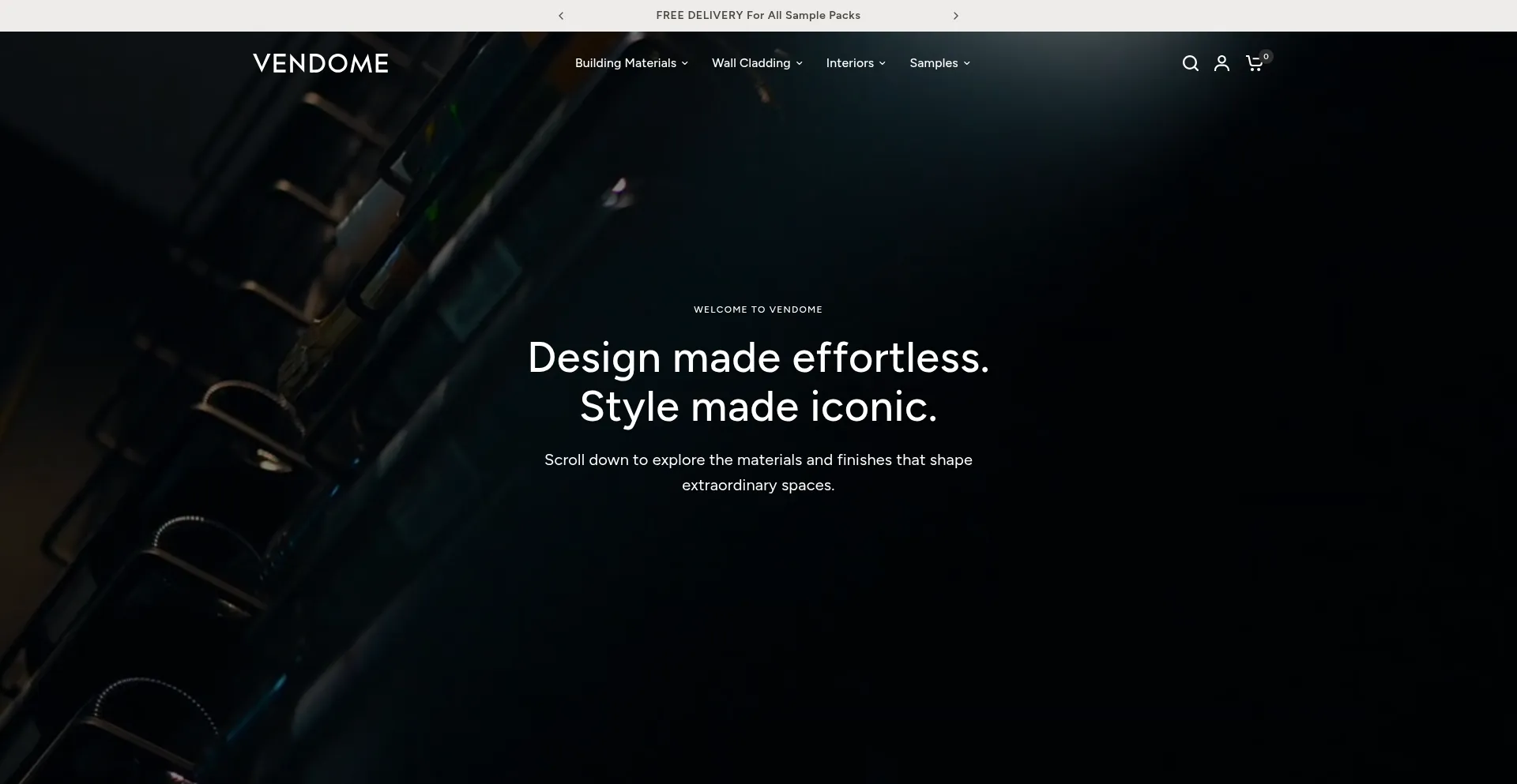 Website screenshot of Vendomeliving.com
