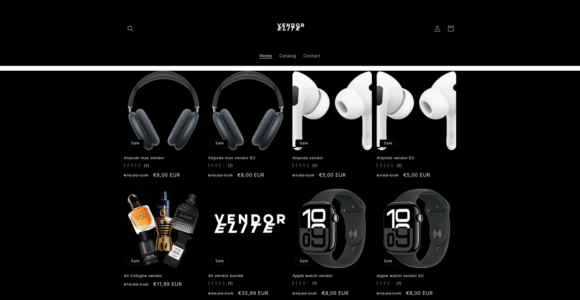 Website screenshot of Vendorelite.shop