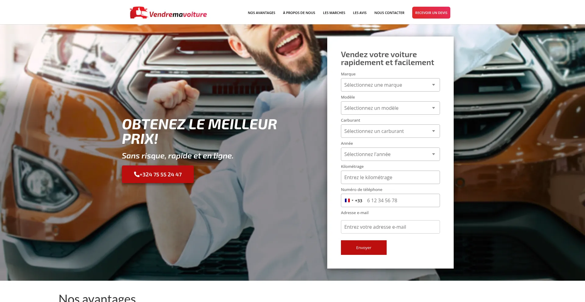 Website screenshot of Vendremavoiture.be