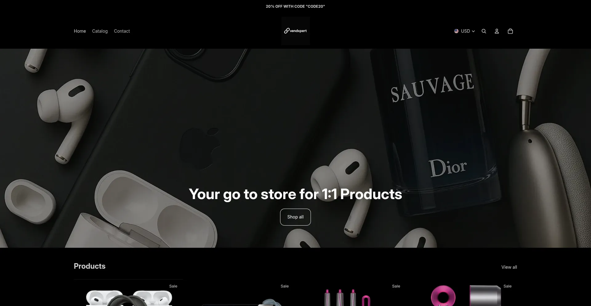 Website screenshot of Vendxpertsonline.com